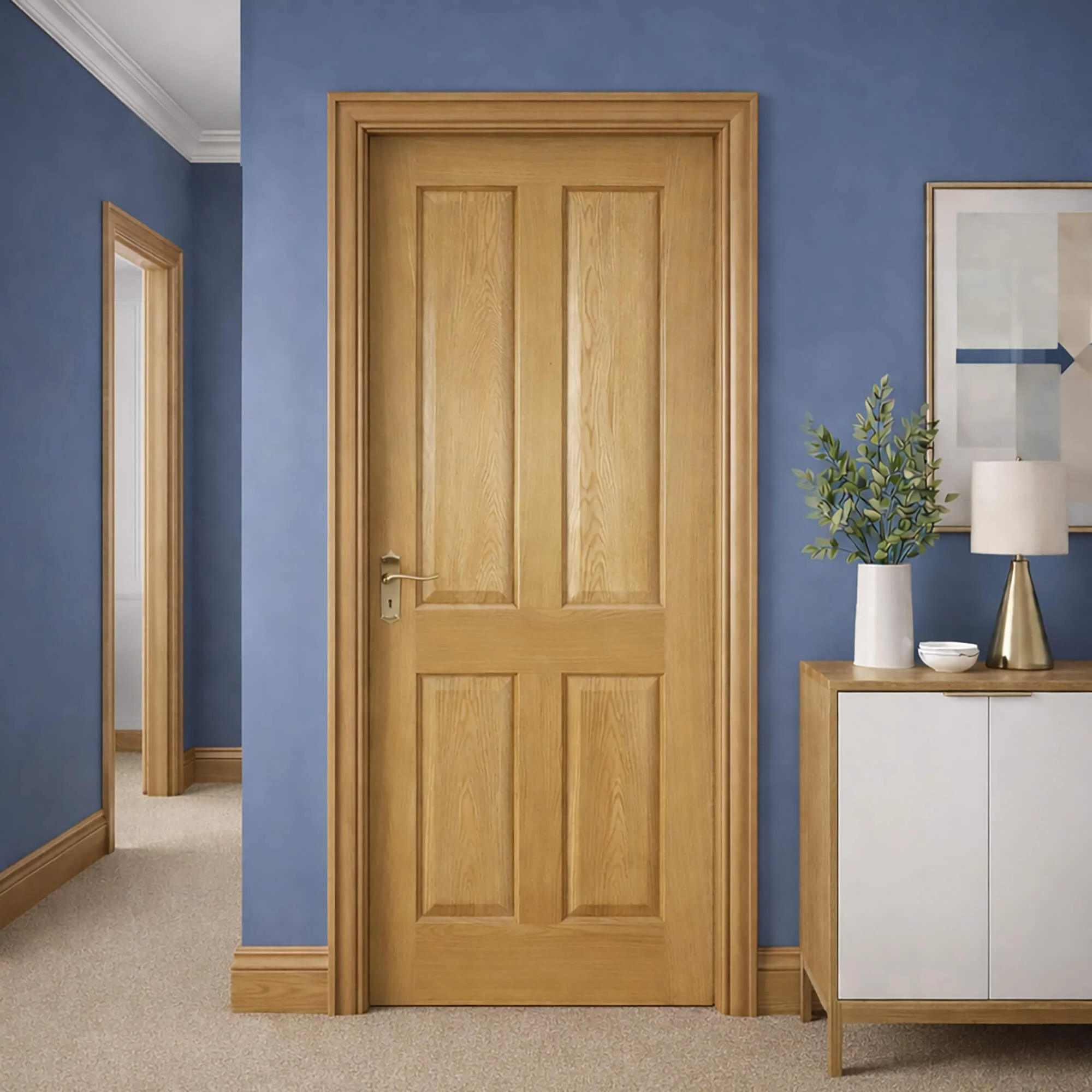 4 Panel White Oak Door (40mm) - Image 3