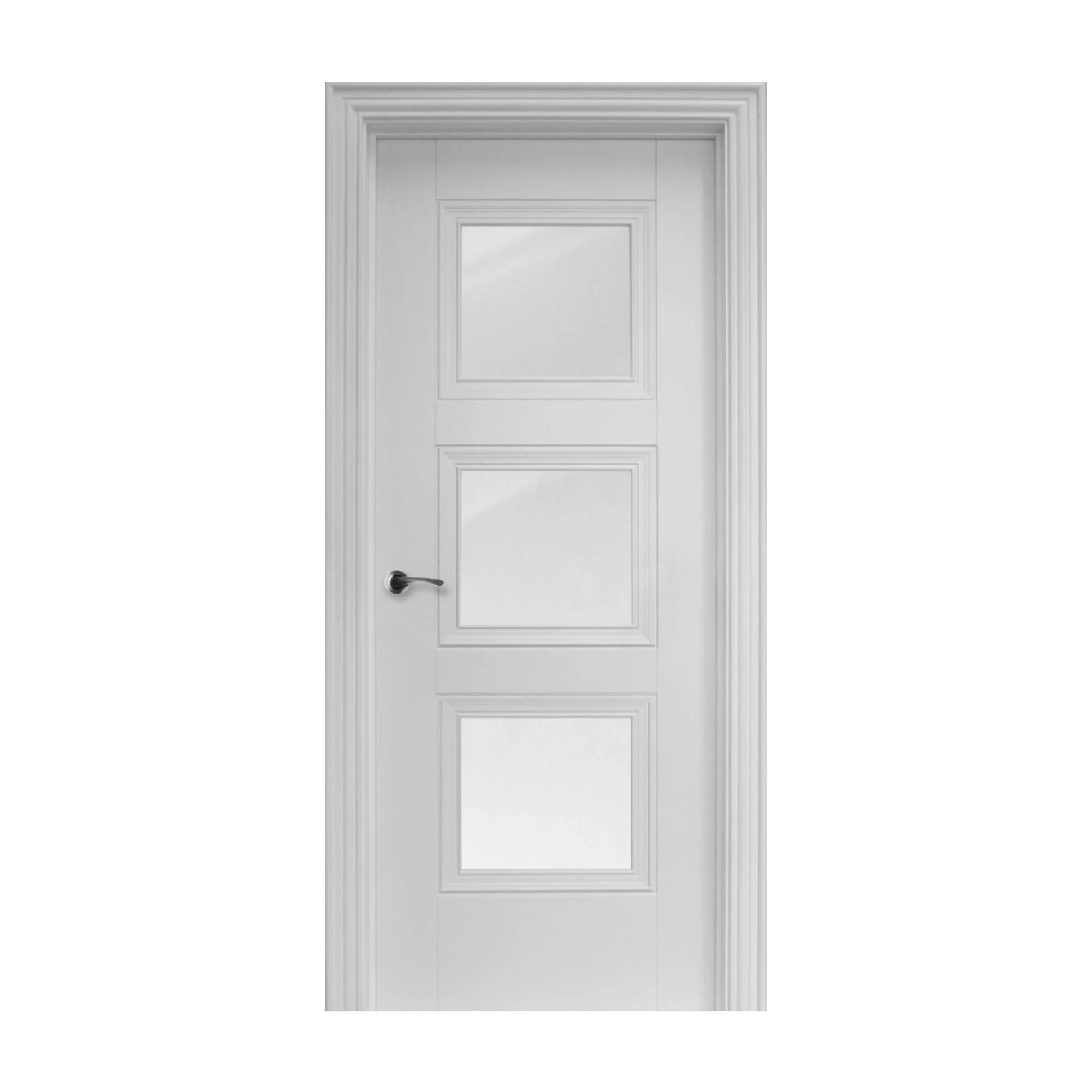 Amsterdam White Primed 3 Lite Pre-Glazed Door (40mm) - Image 4