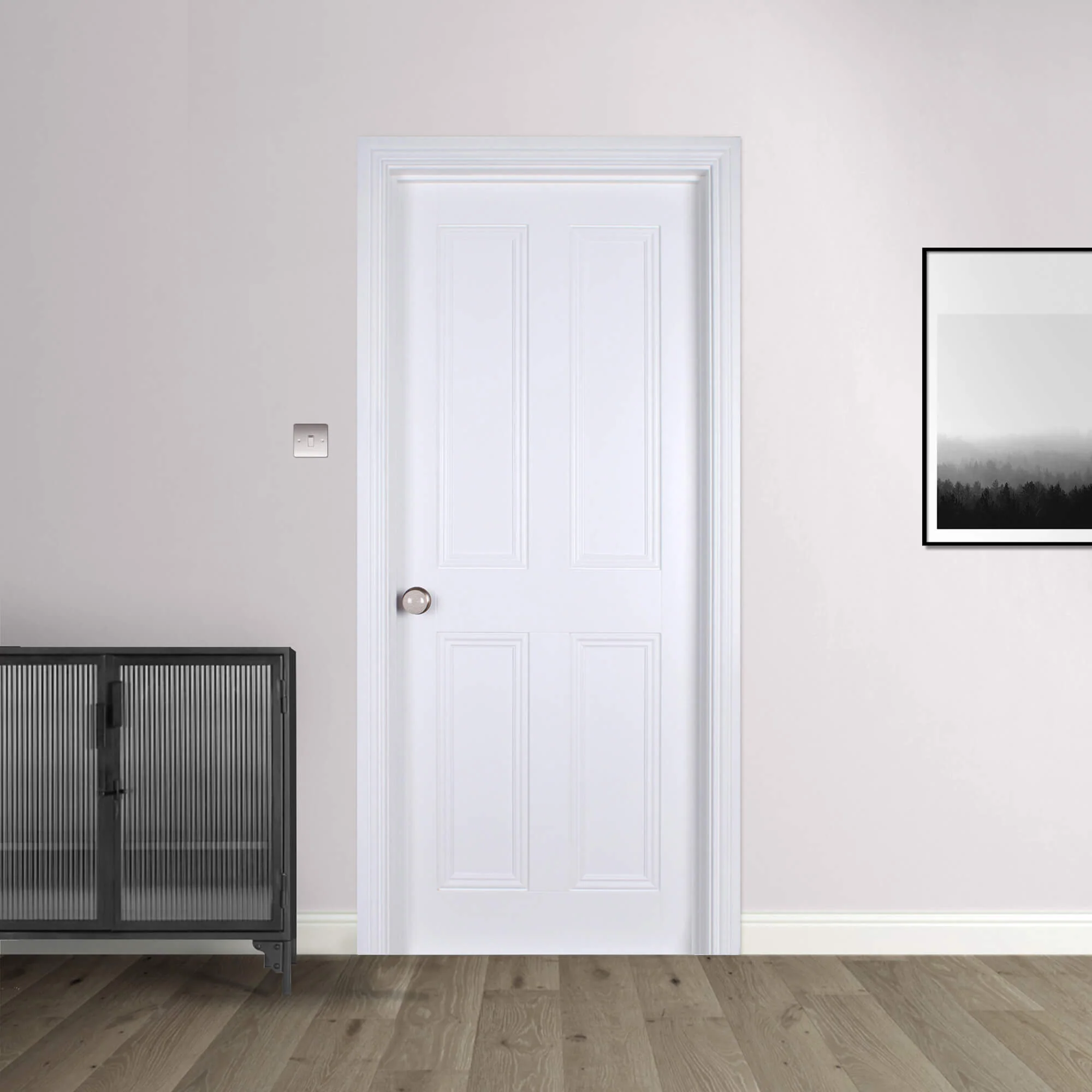 Ardmore White Primed 4 Panel Door (40mm) - Image 4