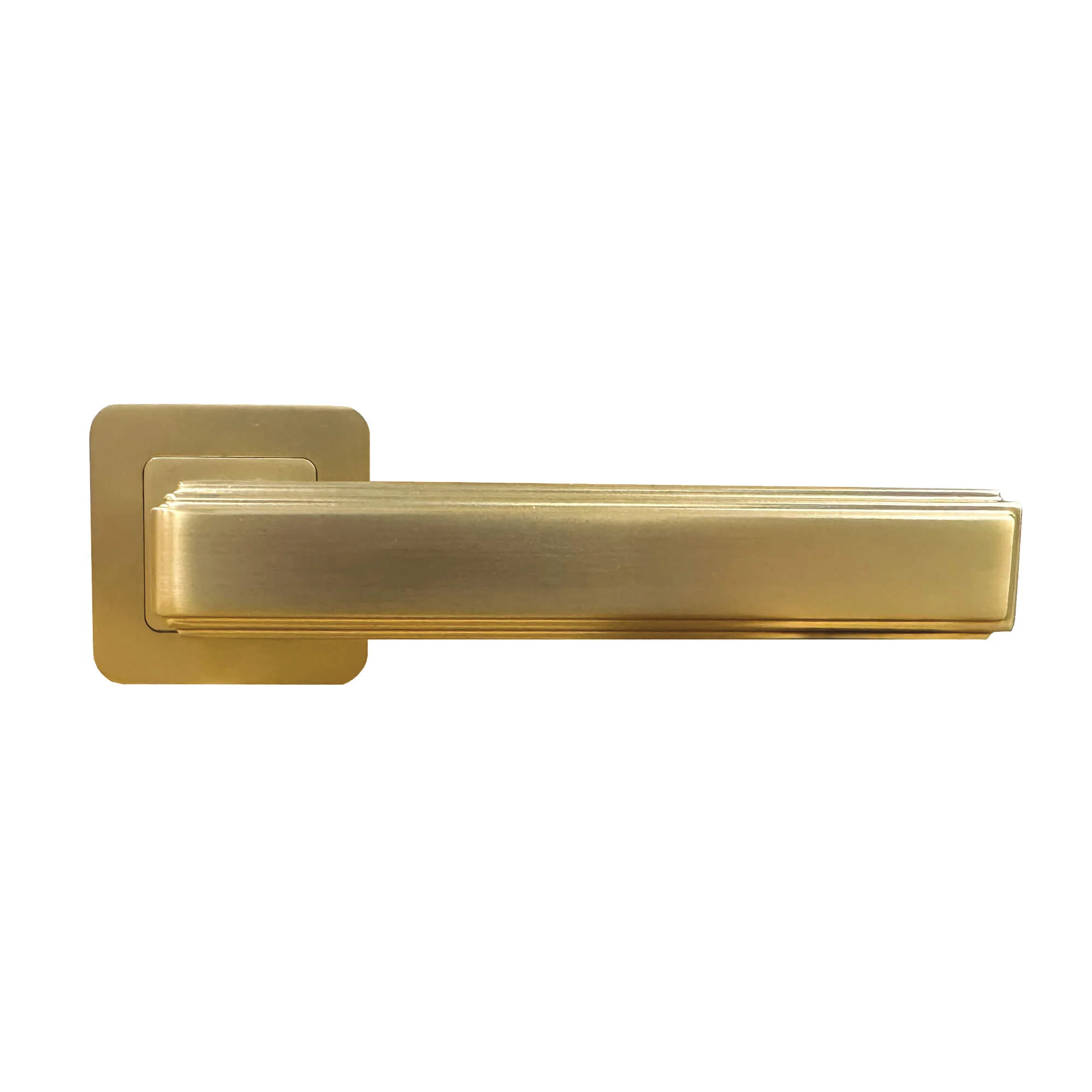 Ares Satin Brass Square Rose Handle - Image 3