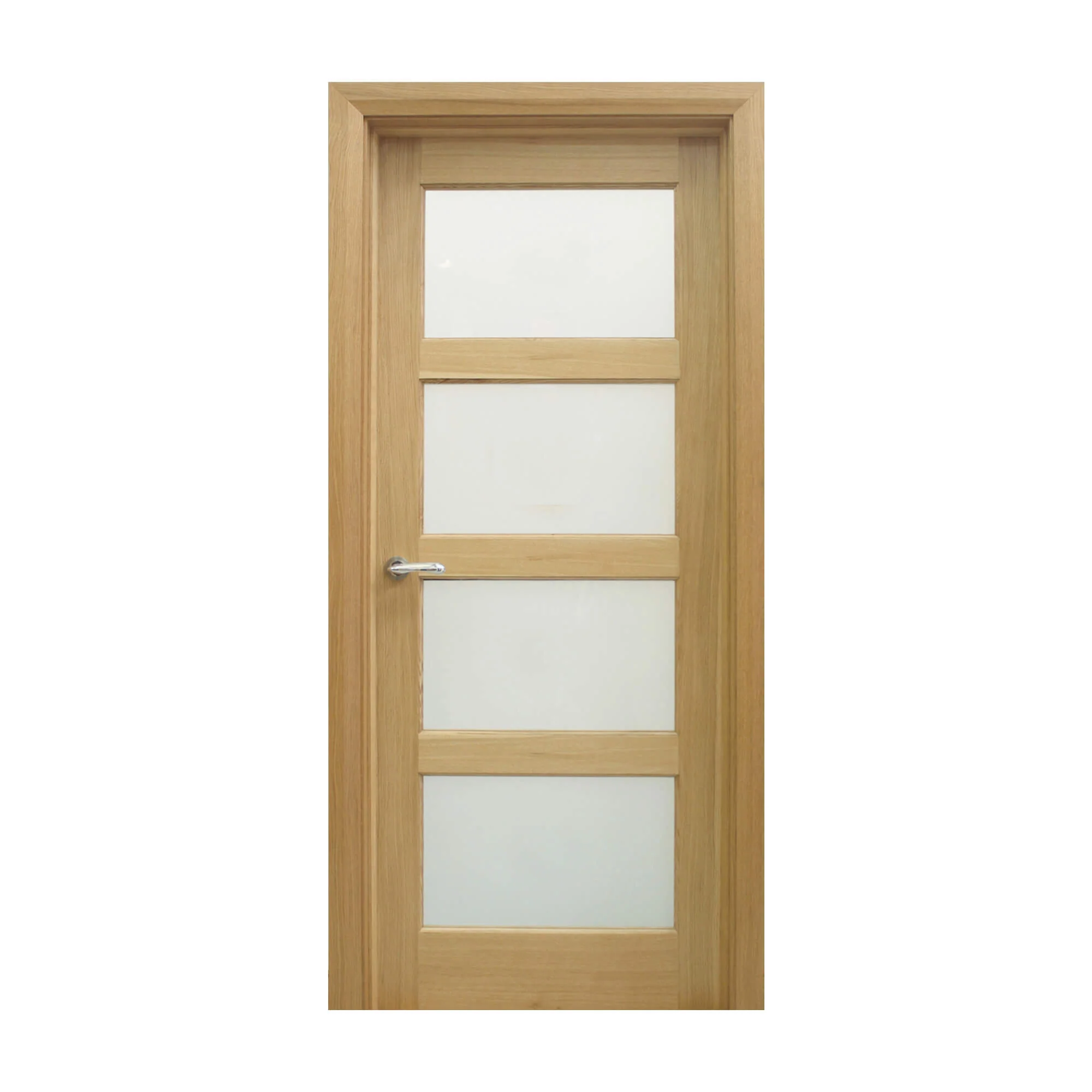 Contemporary White Oak 4 Lite Unglazed Door (40mm) - Image 5