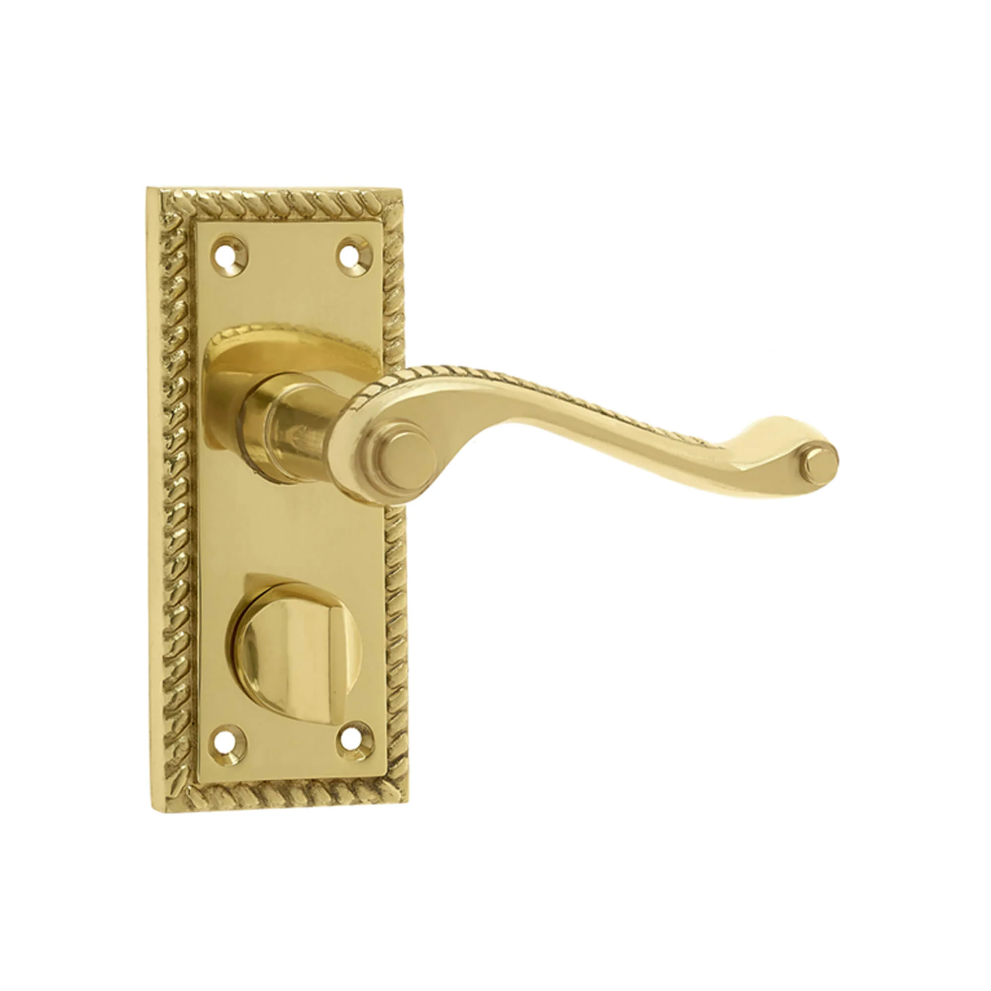 Contract Georgian Brass Scroll Backplate Handle - Image 3