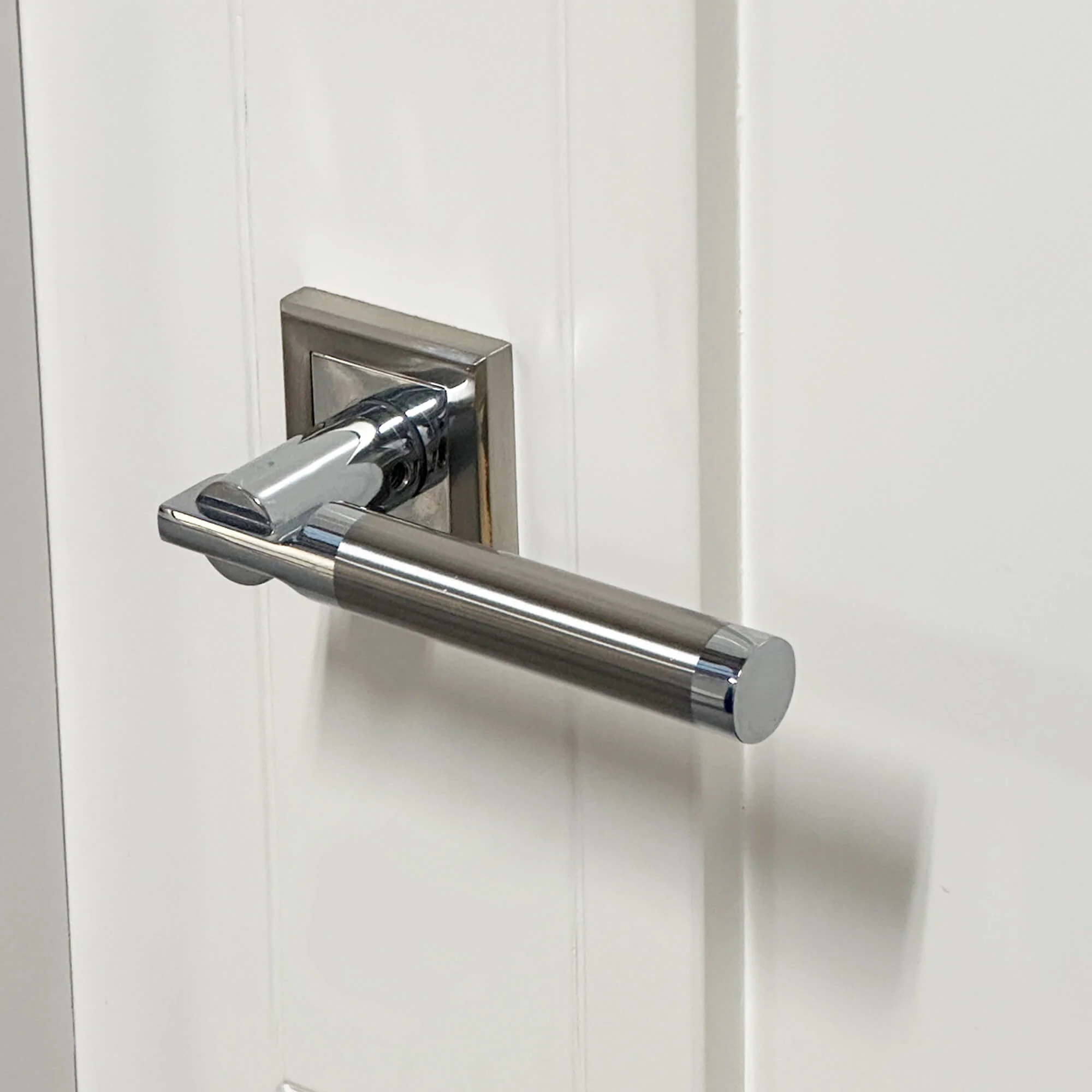 Cumulus Nickel Brushed & Polished Chrome Square Rose Handle - Image 5