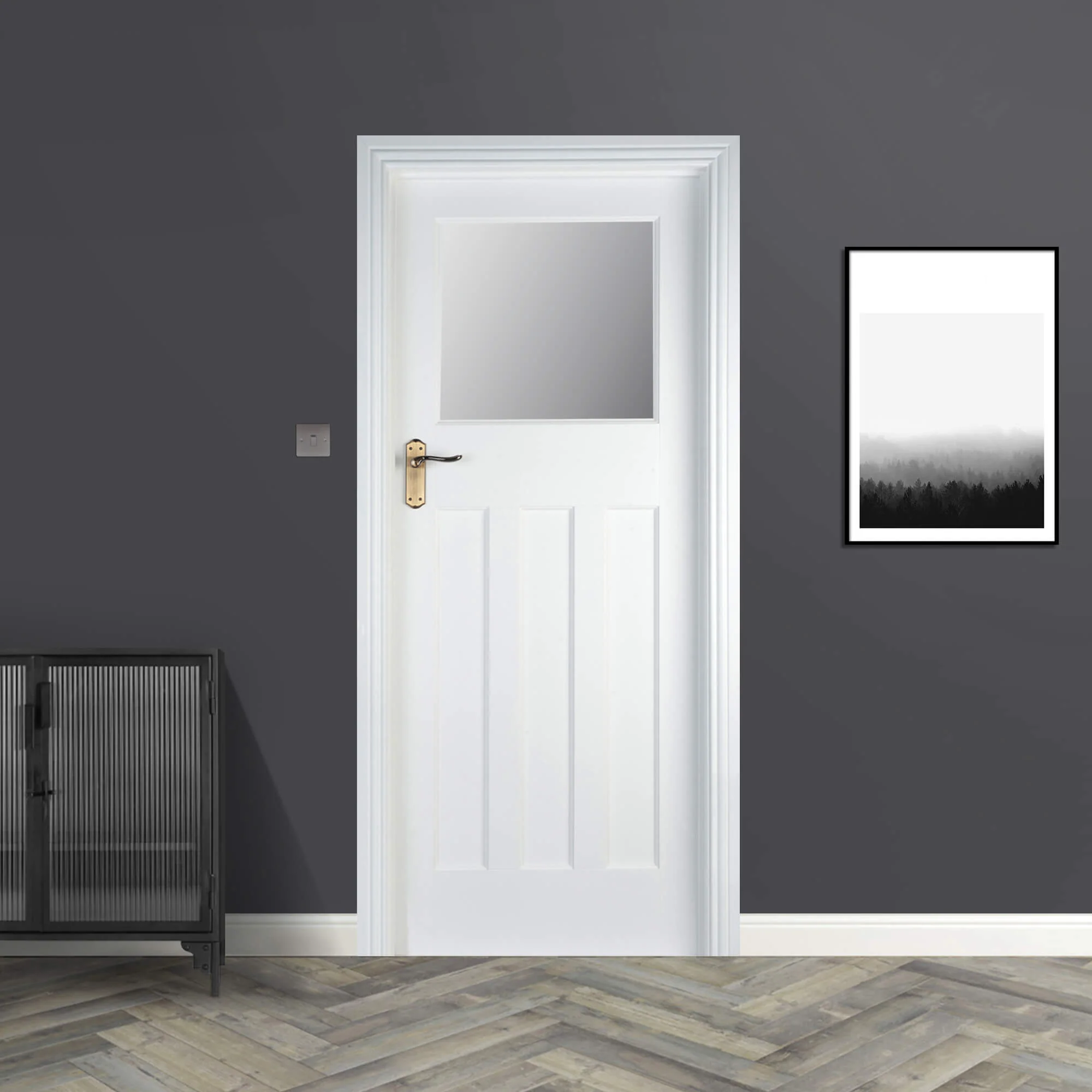 Edwardian White Primed 1 Lite Unglazed Door (40mm) - Image 3
