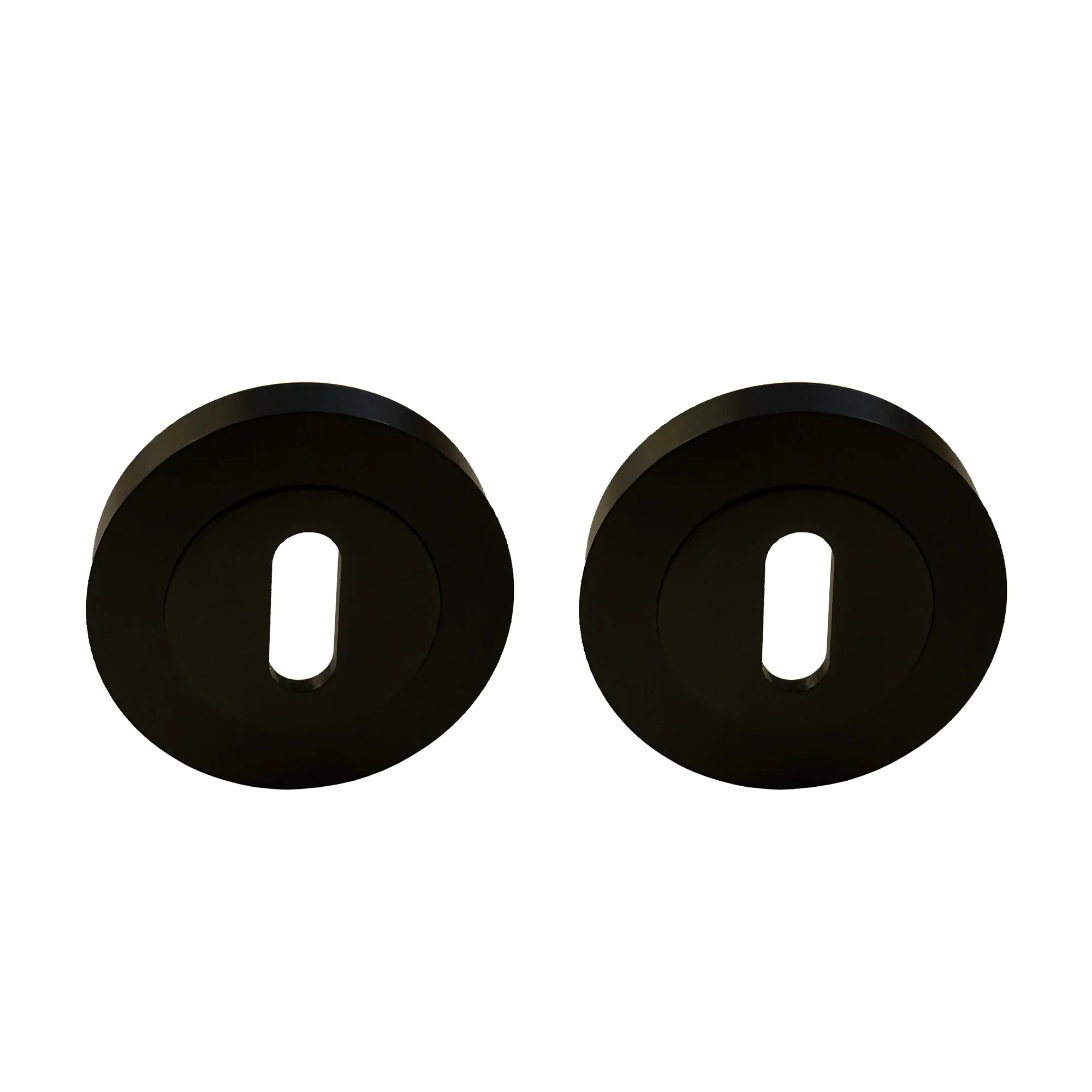 Flat Black Round Escutcheon Set - Image 3