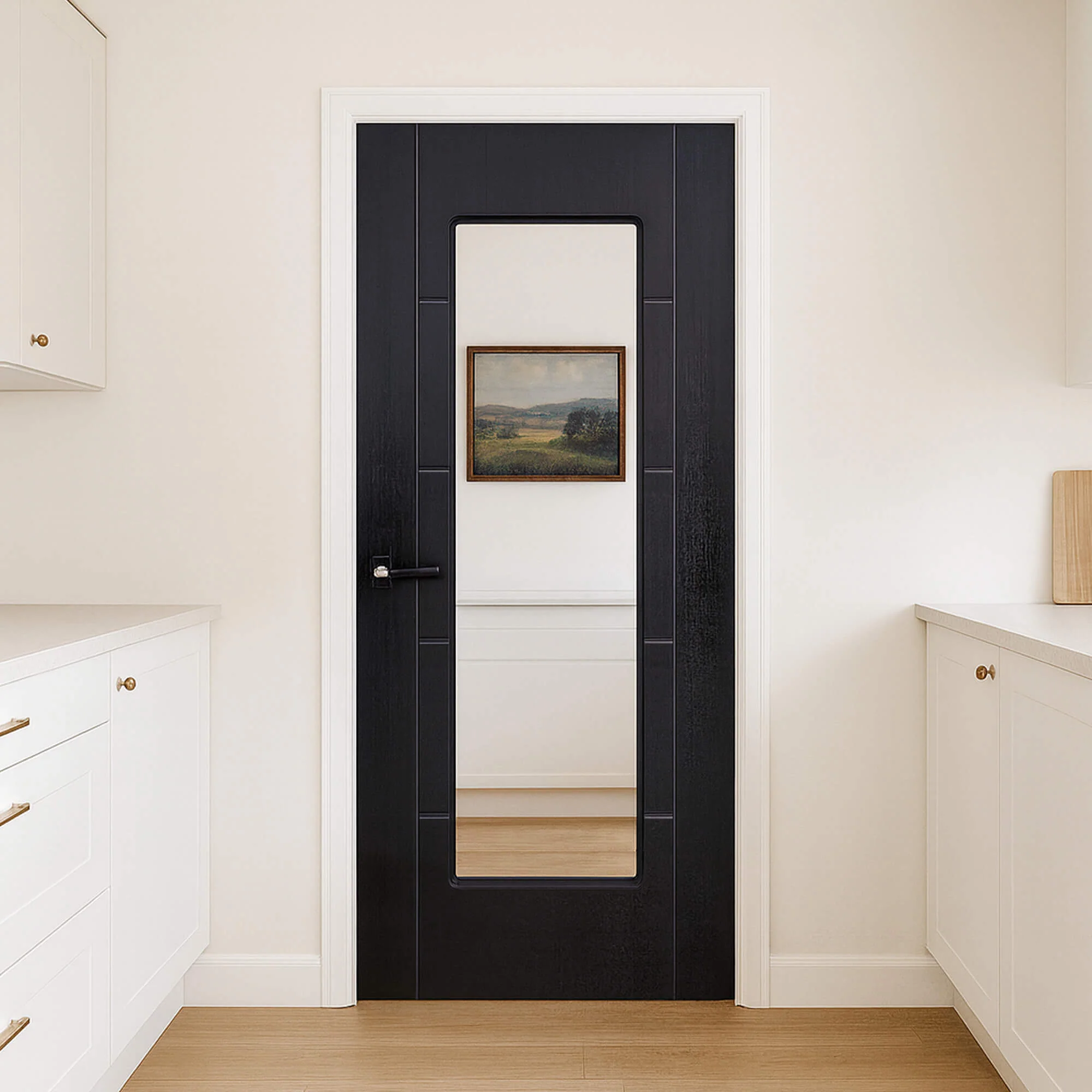 Iseo Black Ash 1 Lite Pre-Glazed Laminate Door (35mm) - Image 4