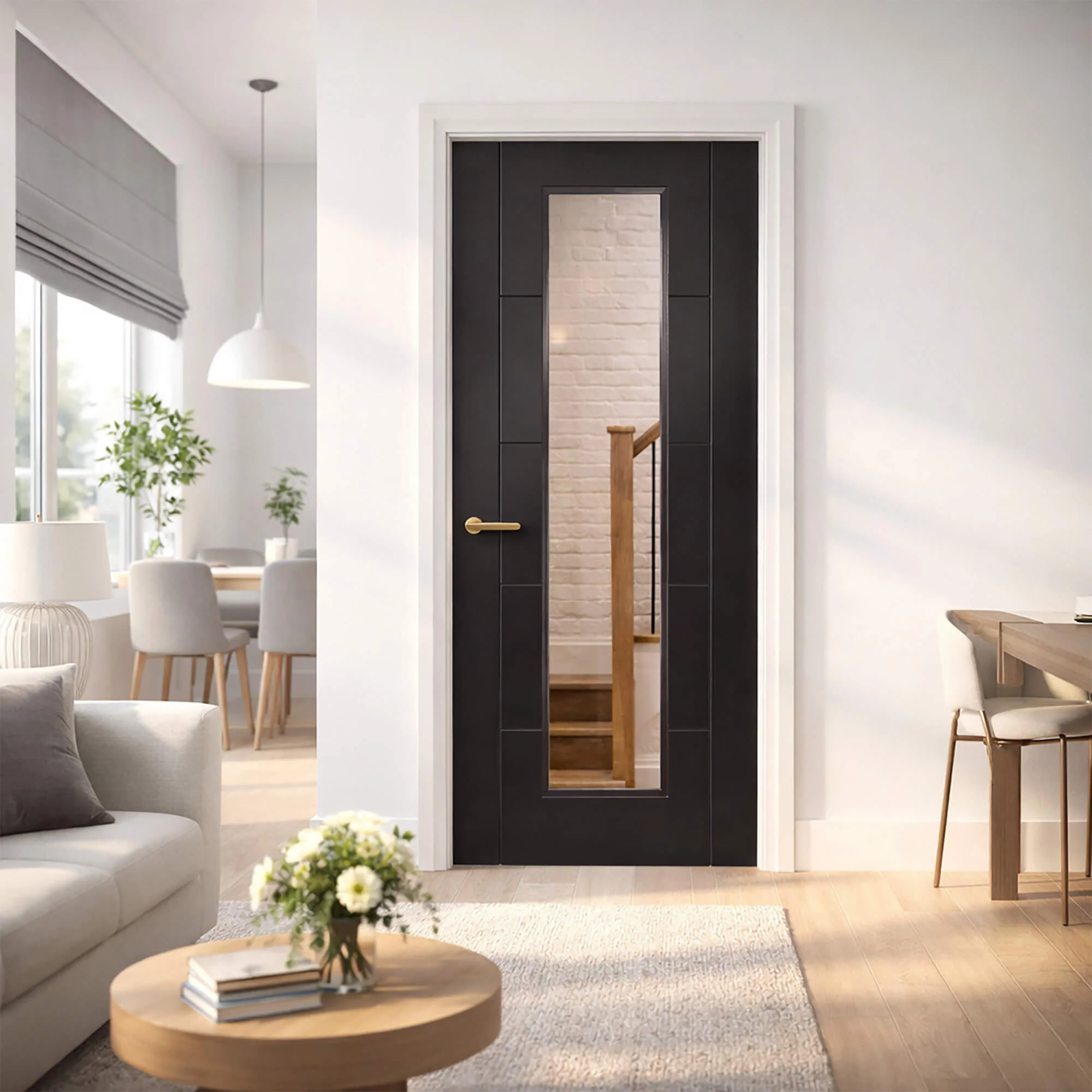 Iseo Black Primer Plus 1 Lite Pre-Glazed Door (35mm) - Image 4