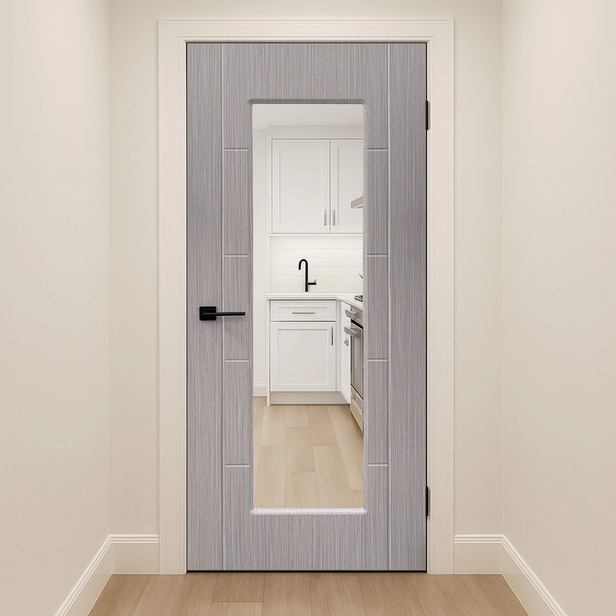 Iseo Nova Grey 1 Lite Pre-Glazed Laminate Door (35mm) - Image 4