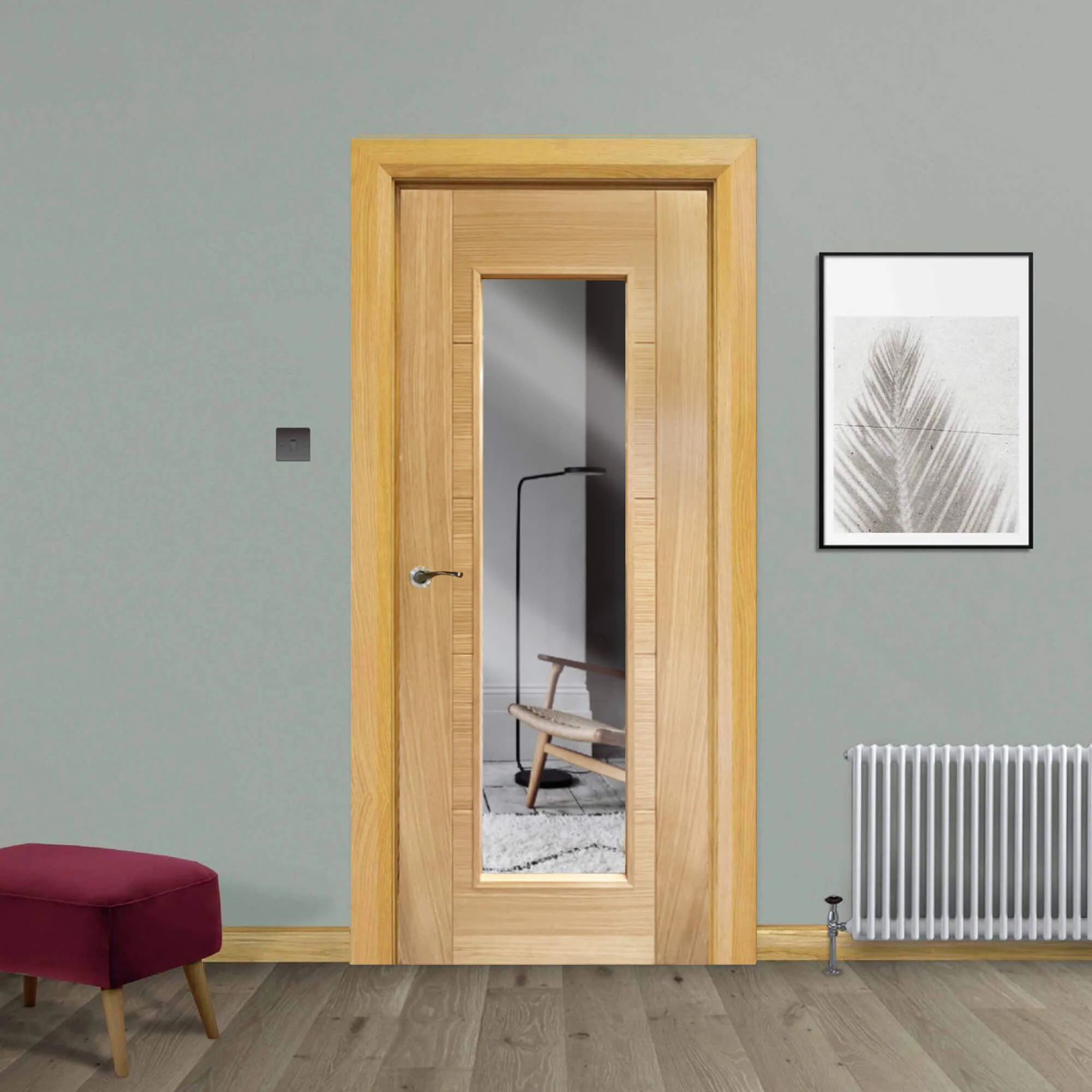 Iseo White Oak 1 Lite Pre-Glazed Door (35mm) - Image 4