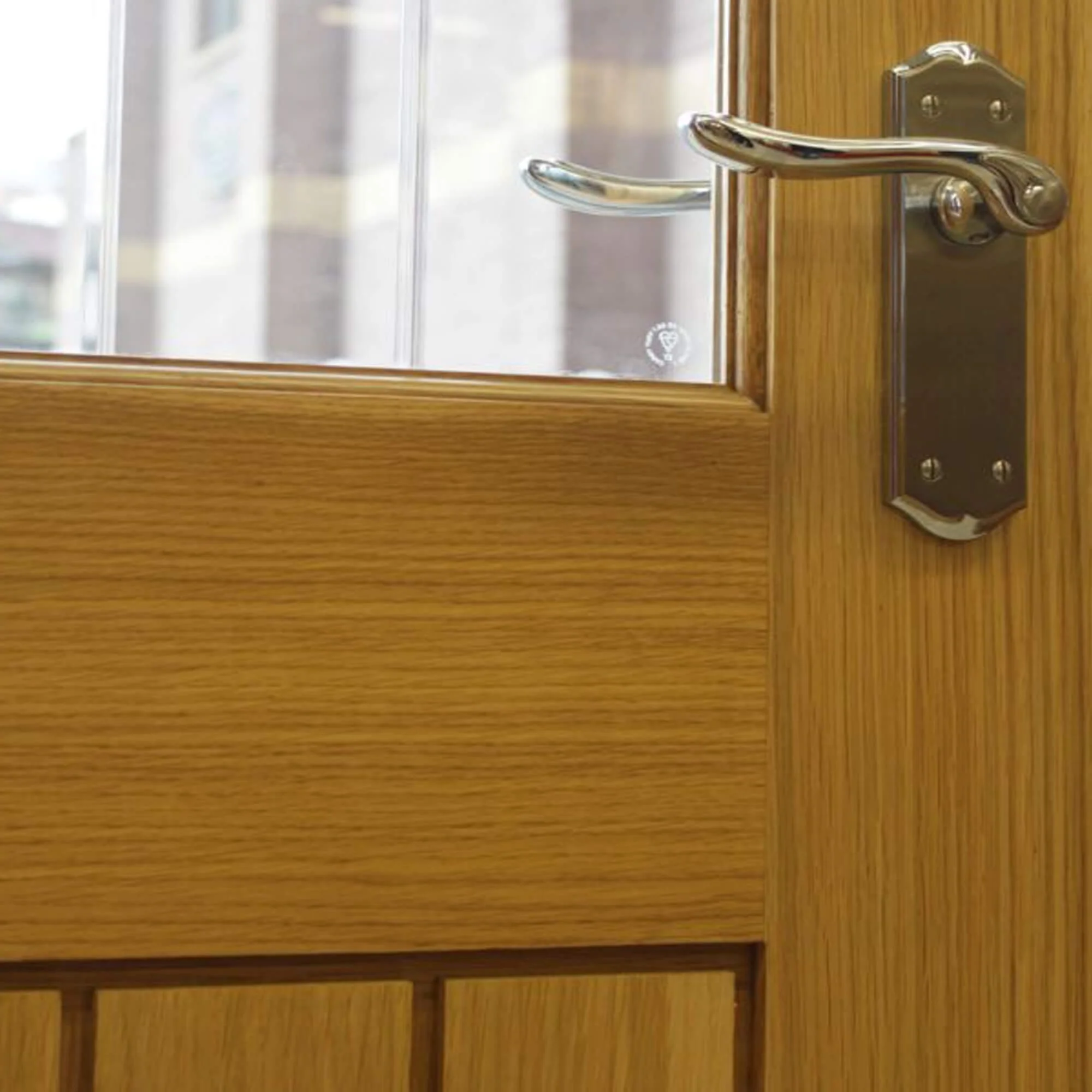 Mexicano White Oak Door 1 Lite Diamond Cut Pre-Glazed Door (40mm) - Image 3