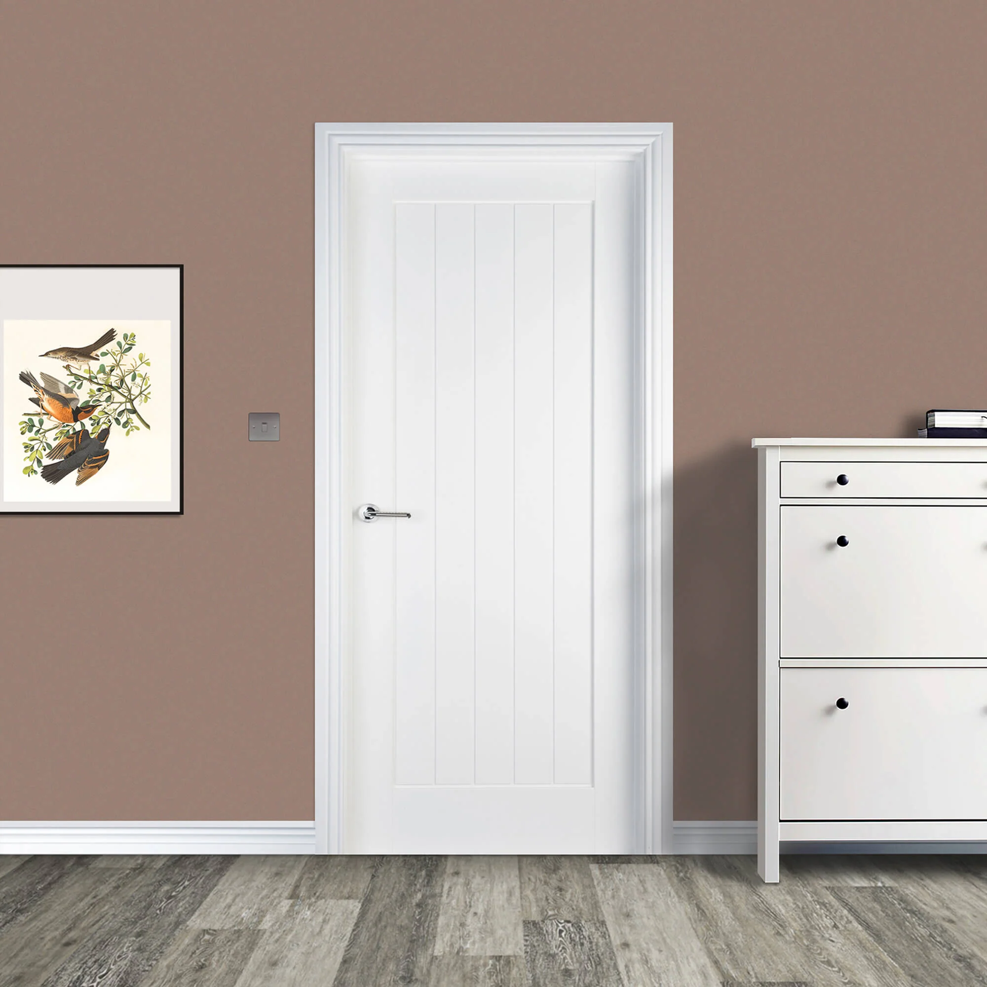 Mexicano White Primed Door (40mm) - Image 3