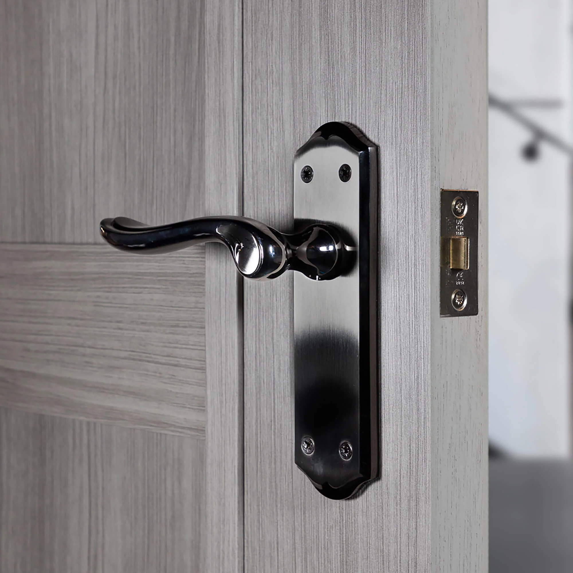 Monet Black Nickel & Nickel Brushed Blackplate Handle - Image 4