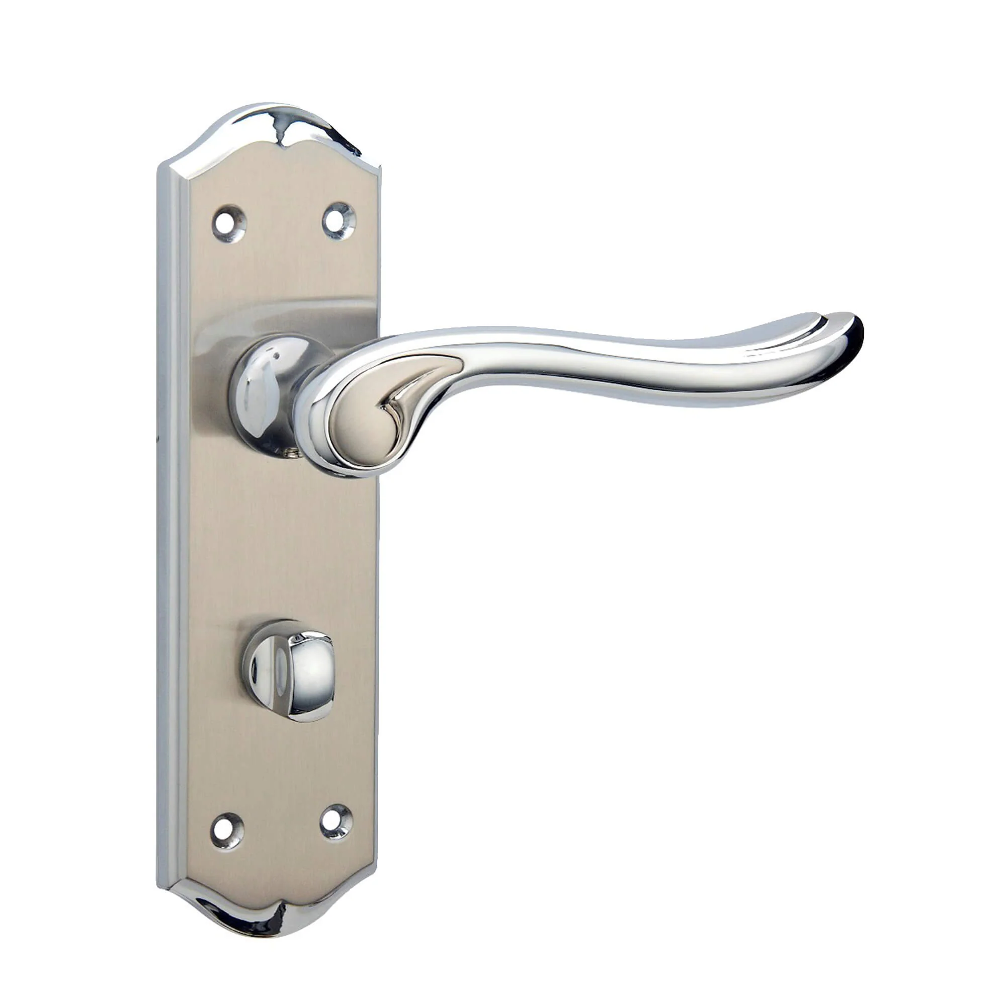 Monet Nickel Brushed & Polished Chrome Backplate Handle - Image 3