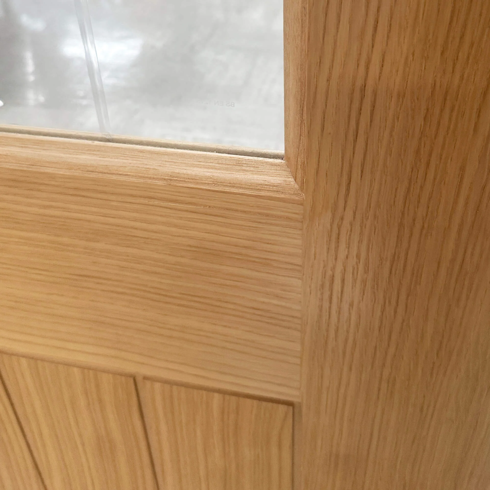 Panama White Oak 1 Lite Diamond Cut Pre-Glazed Door (35mm) - Image 3