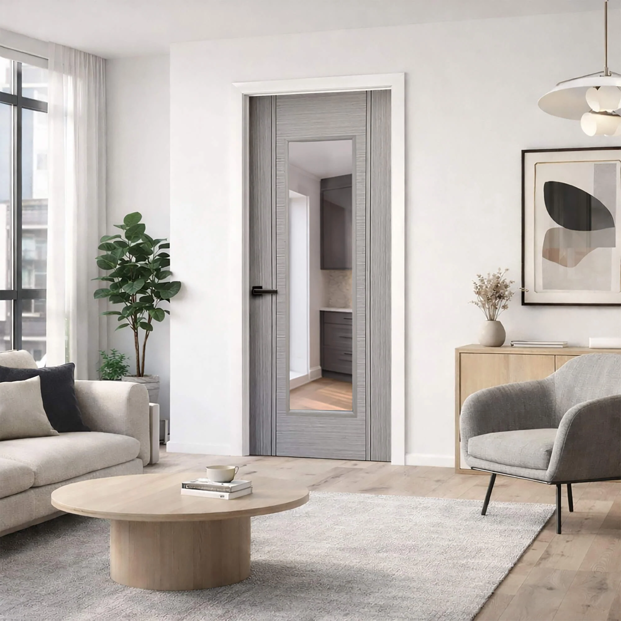 Seattle Urban Grey 1 Lite Pre-Glazed Laminate Door (35mm) - Image 3
