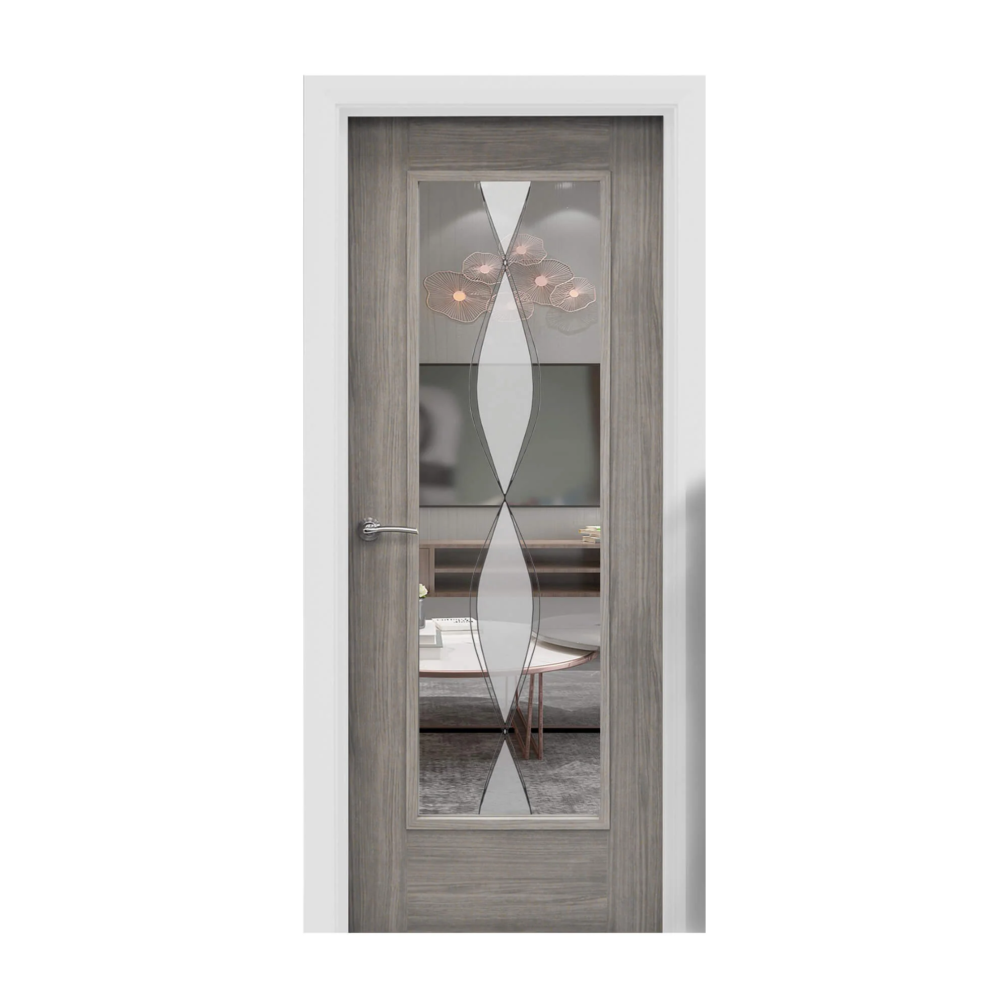 Shaker Lava Grey 1 Lite Unglazed Laminate Door (40mm) - Image 10