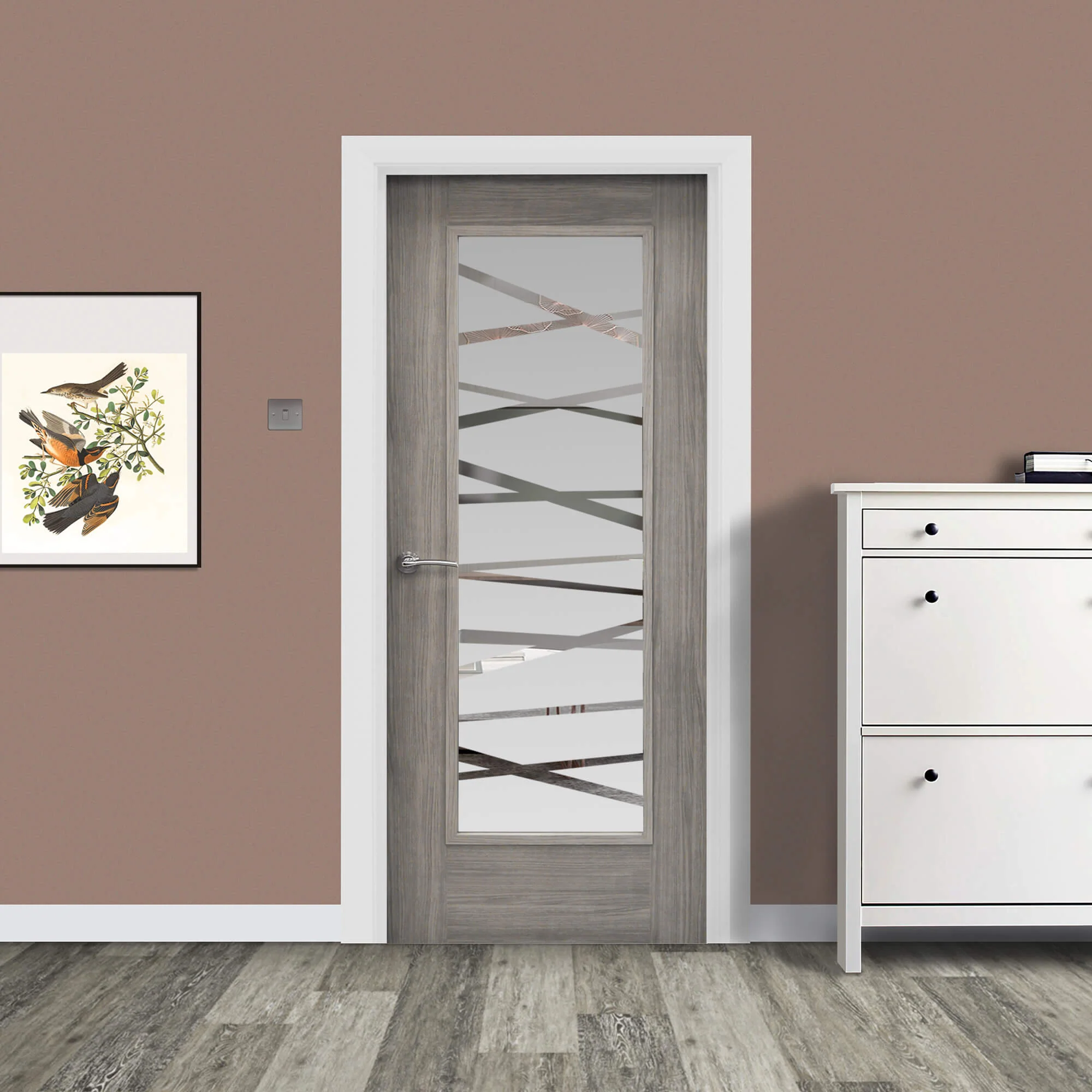Shaker Lava Grey 1 Lite Unglazed Laminate Door (40mm) - Image 11