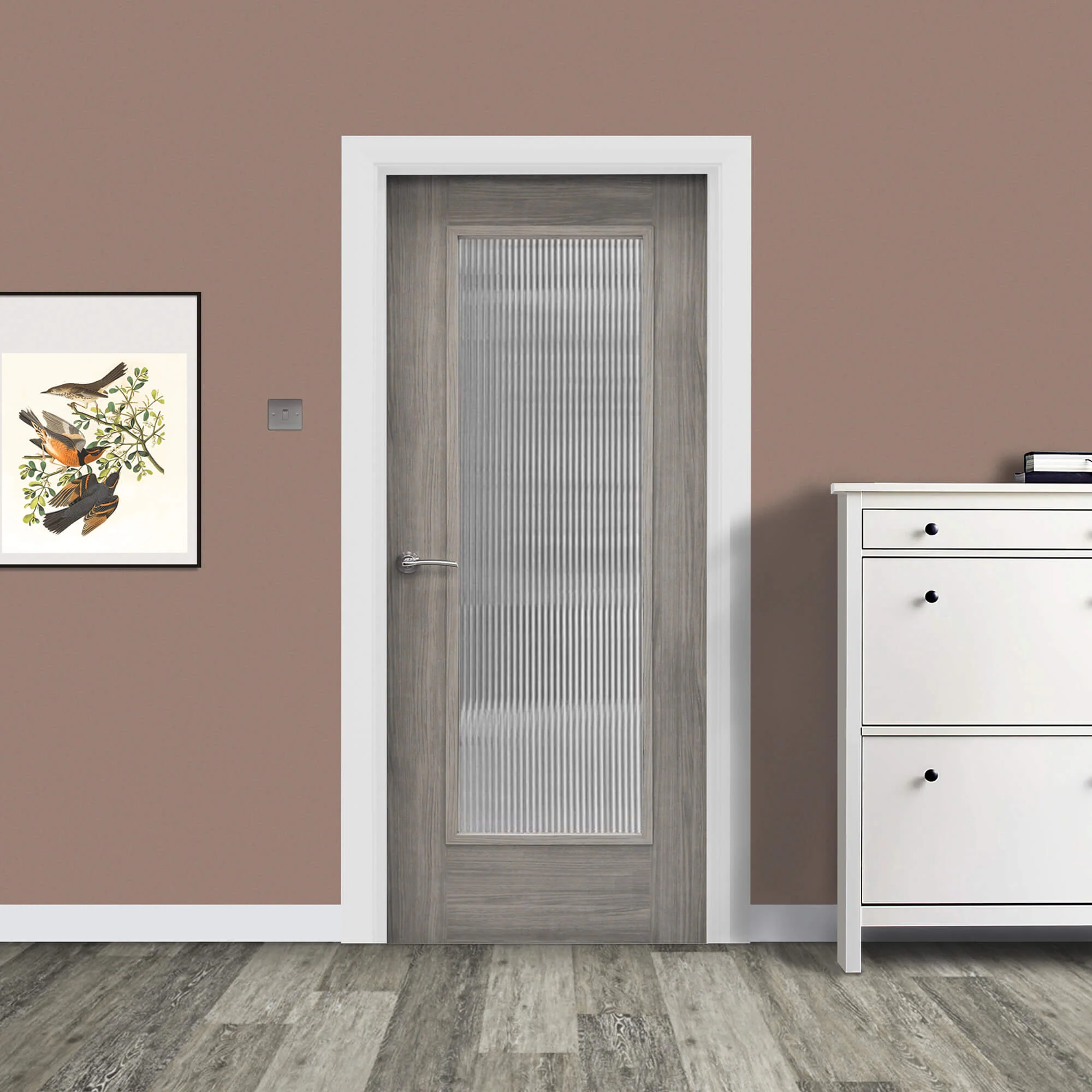 Shaker Lava Grey 1 Lite Unglazed Laminate Door (40mm) - Image 13