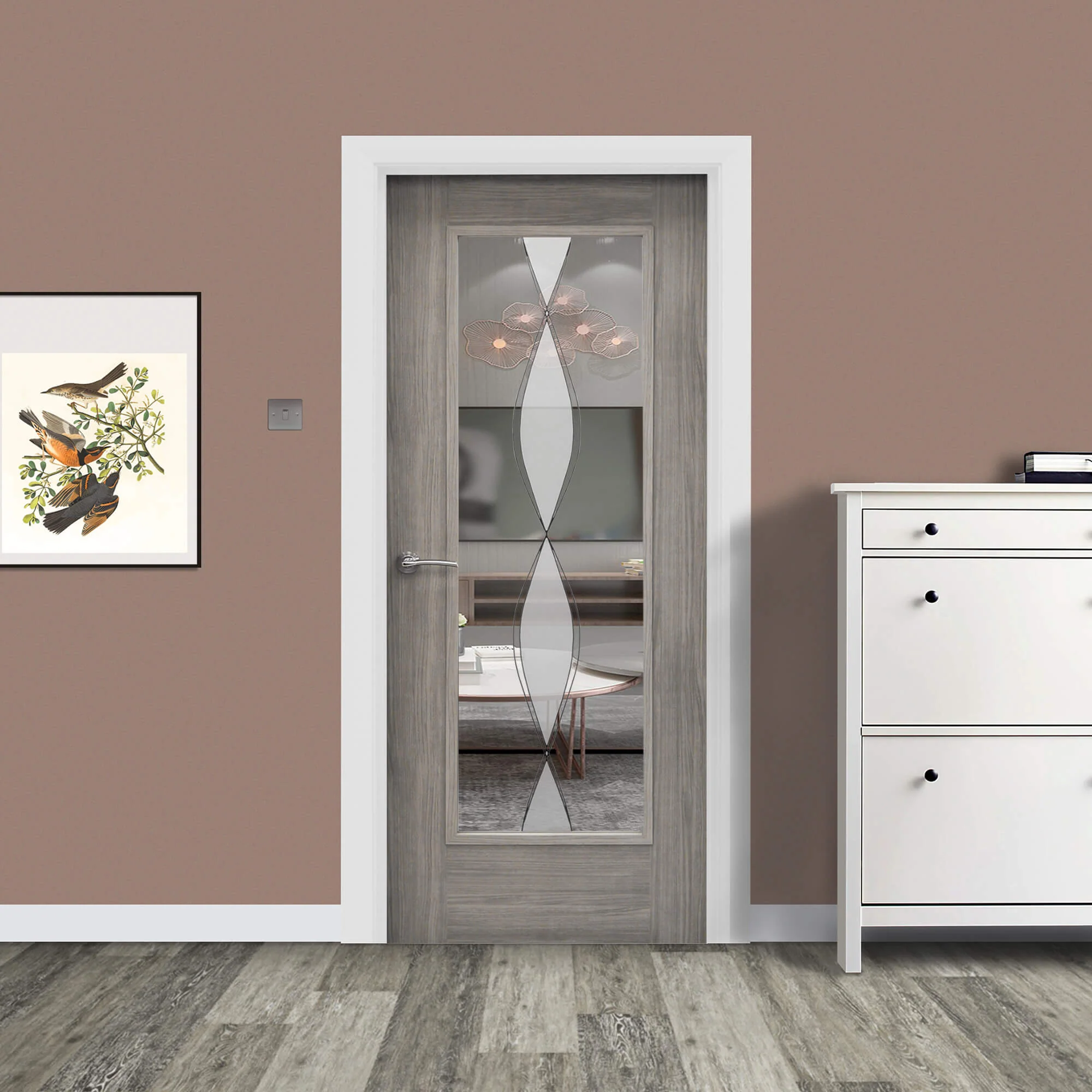 Shaker Lava Grey 1 Lite Unglazed Laminate Door (40mm) - Image 9