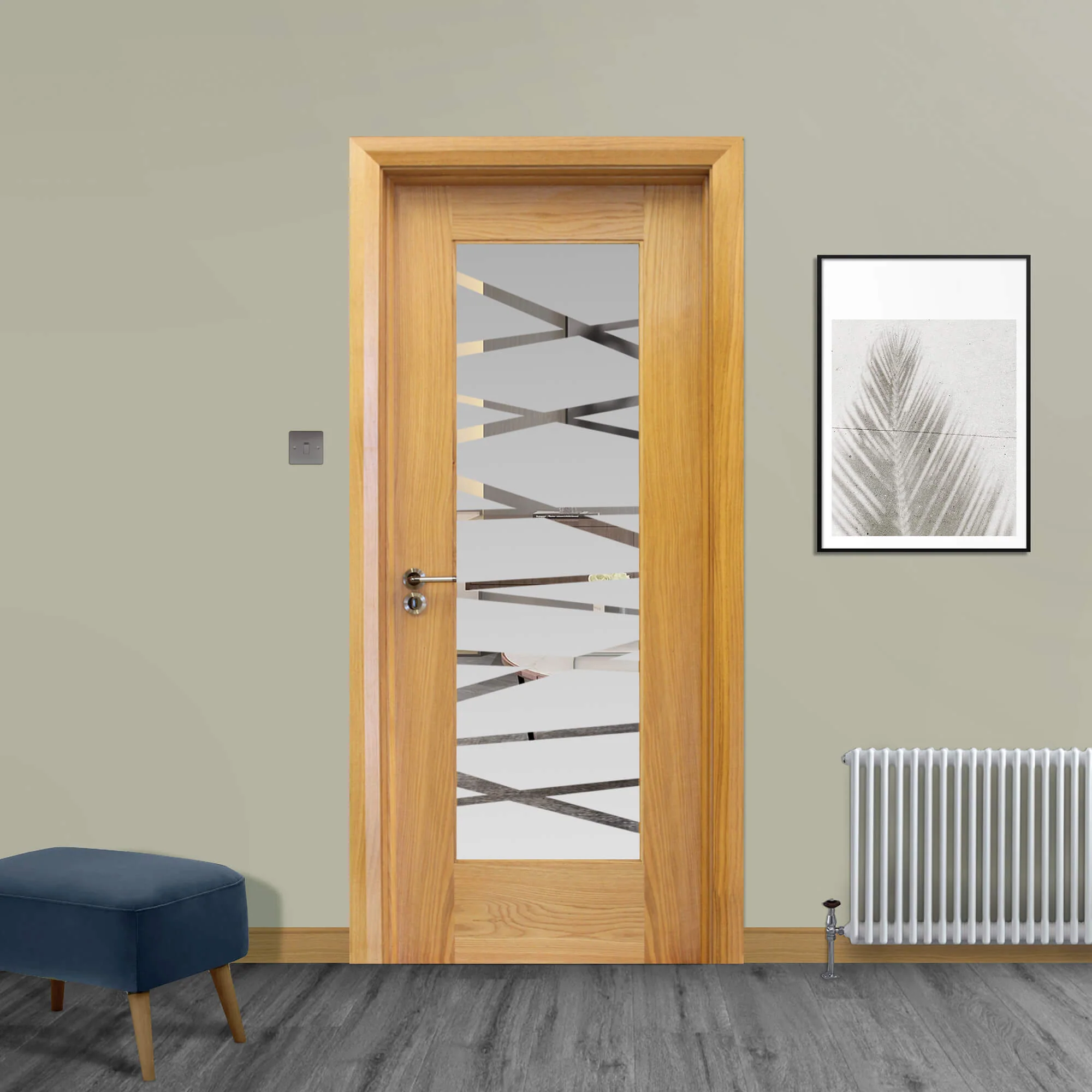 Shaker White Oak 1 Lite Unglazed Door (40mm) - Image 10