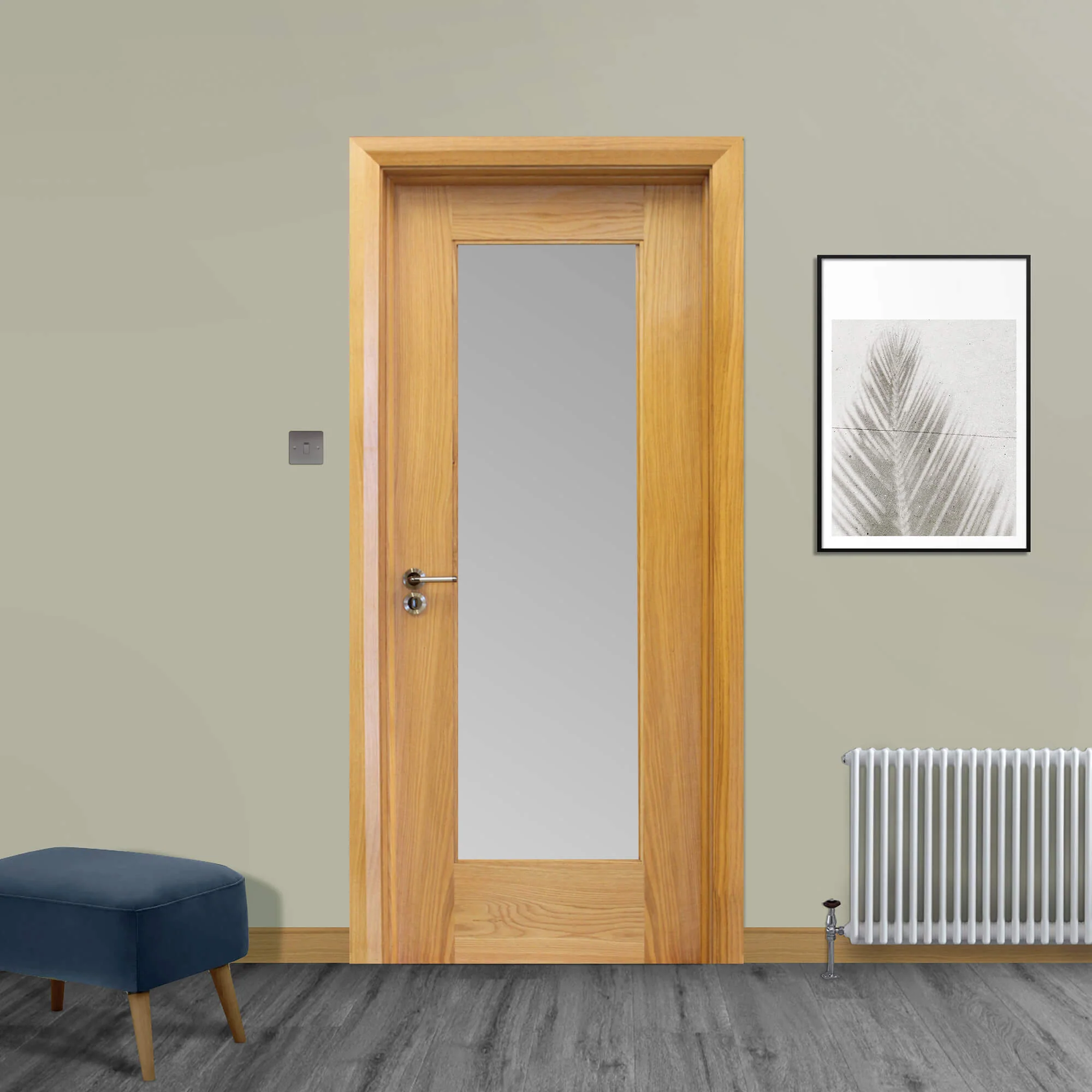 Shaker White Oak 1 Lite Unglazed Door (40mm) - Image 4