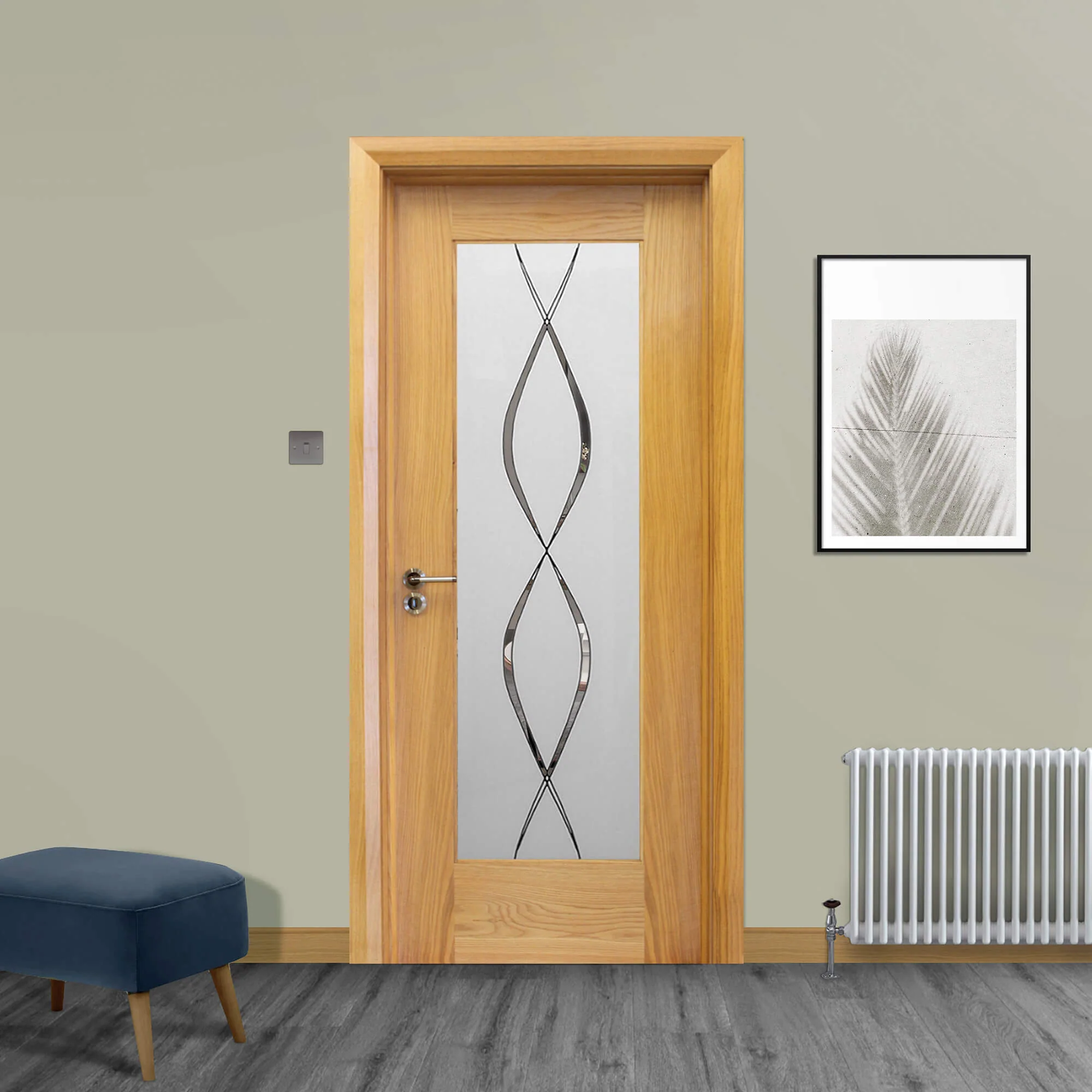 Shaker White Oak 1 Lite Unglazed Door (40mm) - Image 6