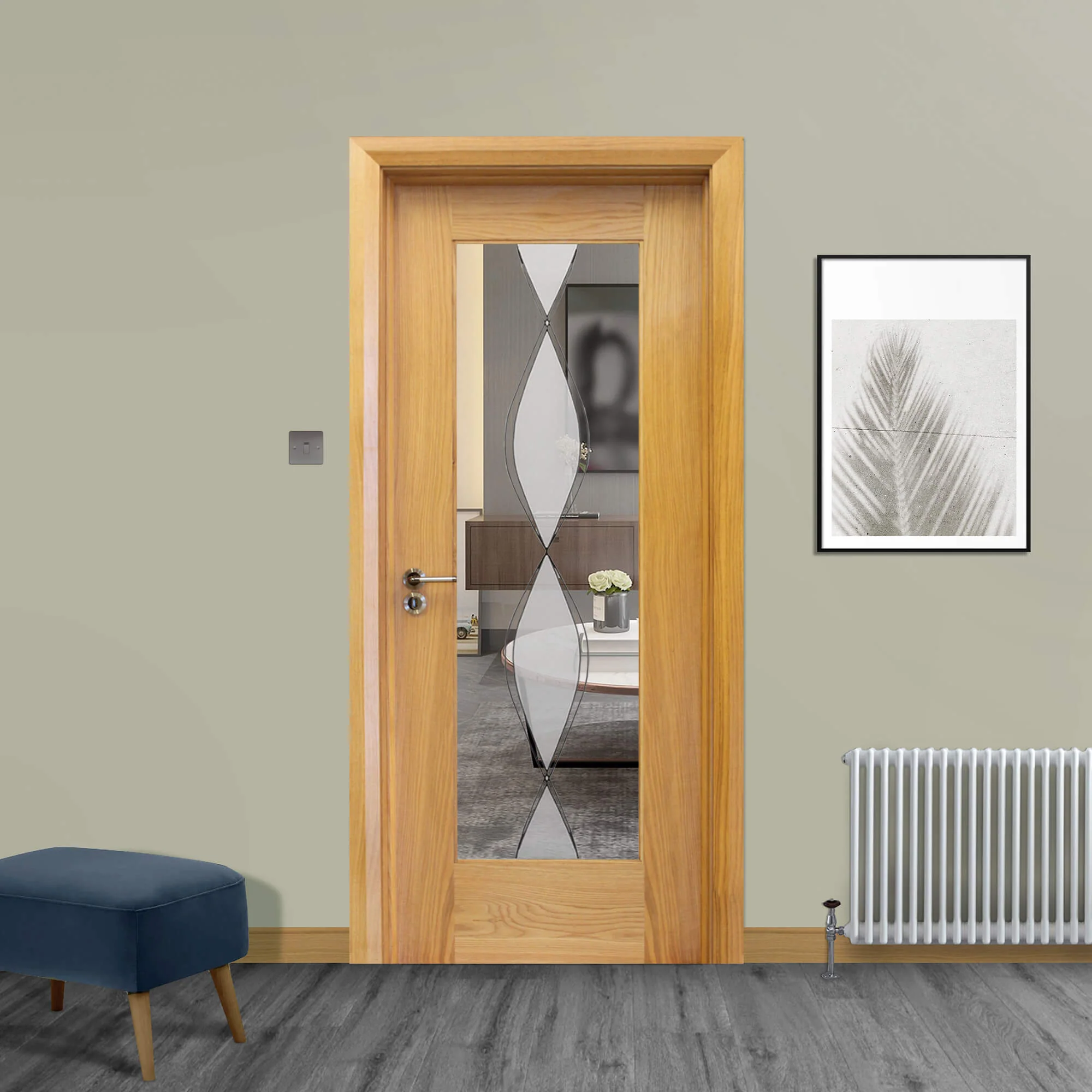 Shaker White Oak 1 Lite Unglazed Door (40mm) - Image 8