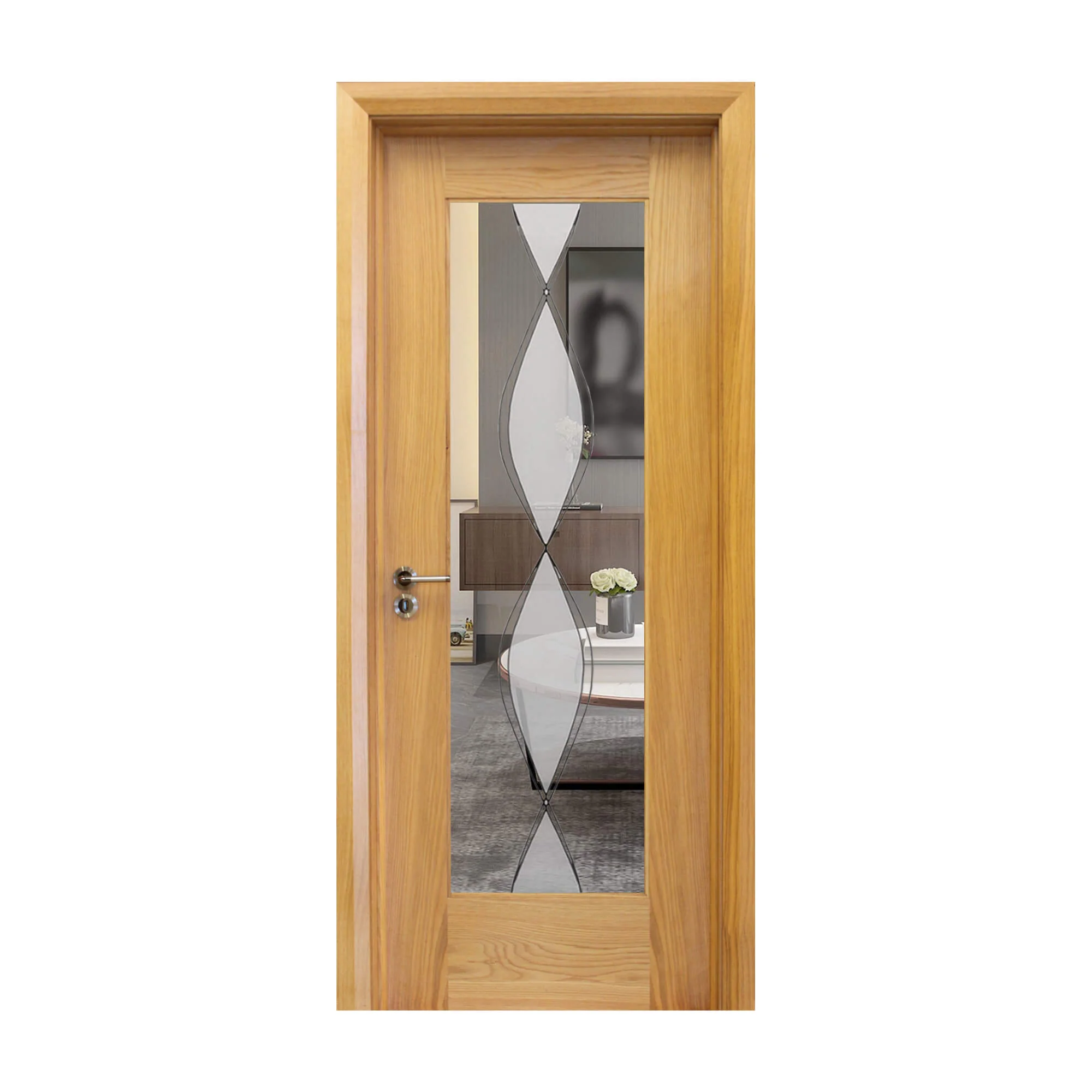 Shaker White Oak 1 Lite Unglazed Door (40mm) - Image 9