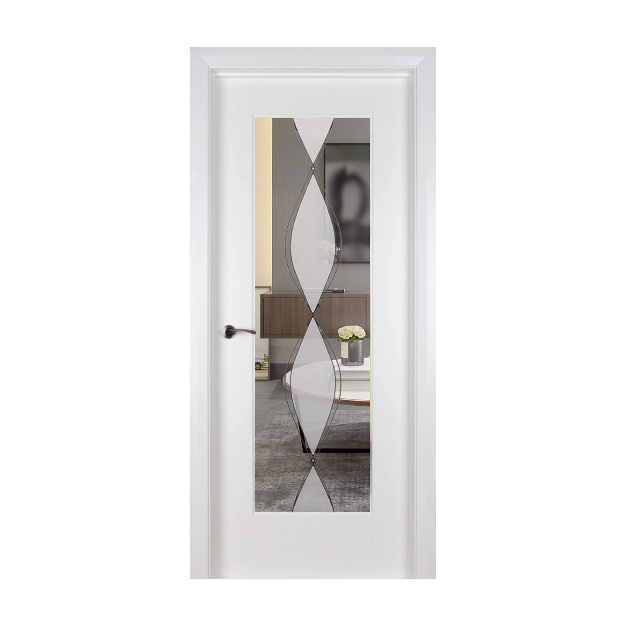 Shaker White Primed 1 Lite Unglazed Door (40mm) - Image 10