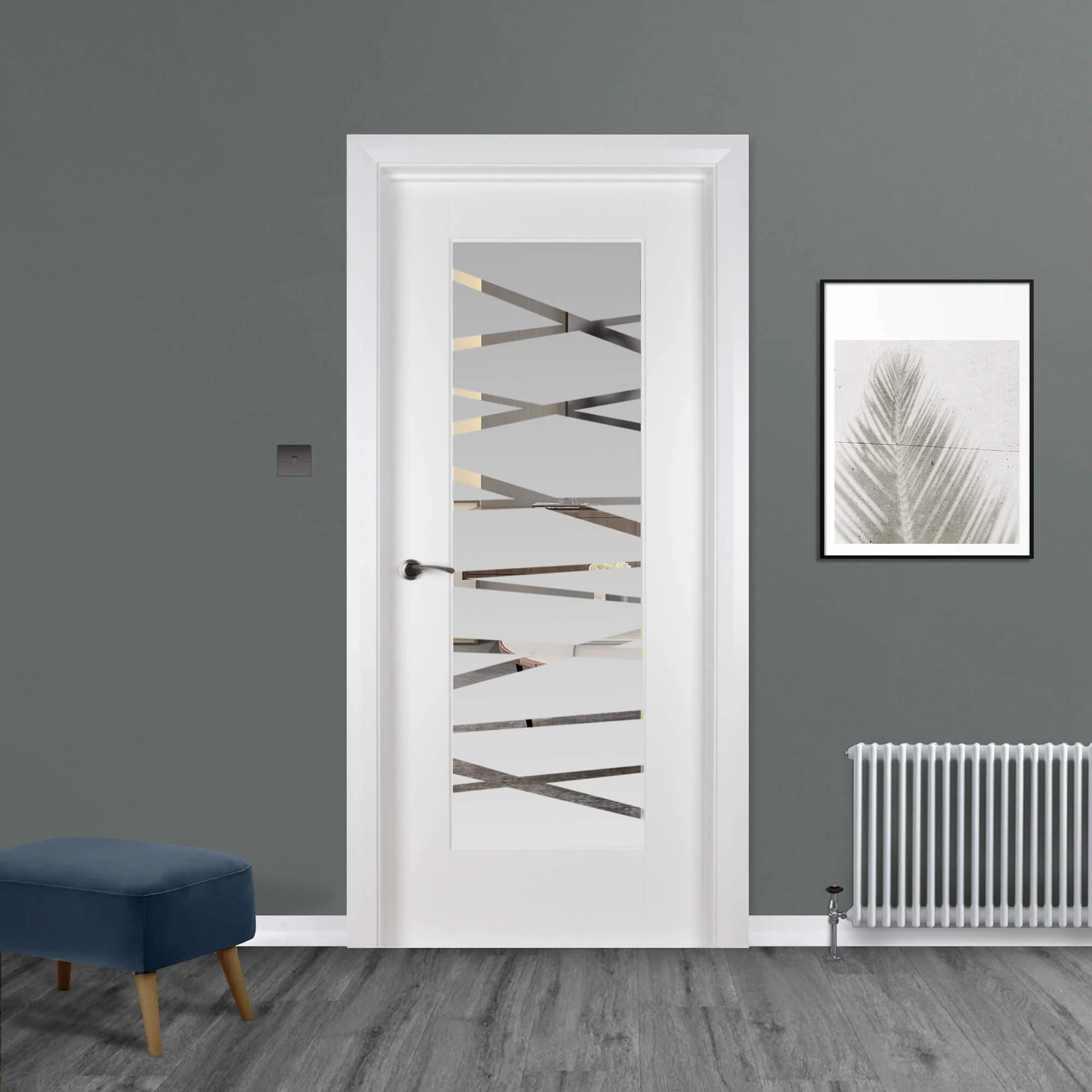Shaker White Primed 1 Lite Unglazed Door (40mm) - Image 11
