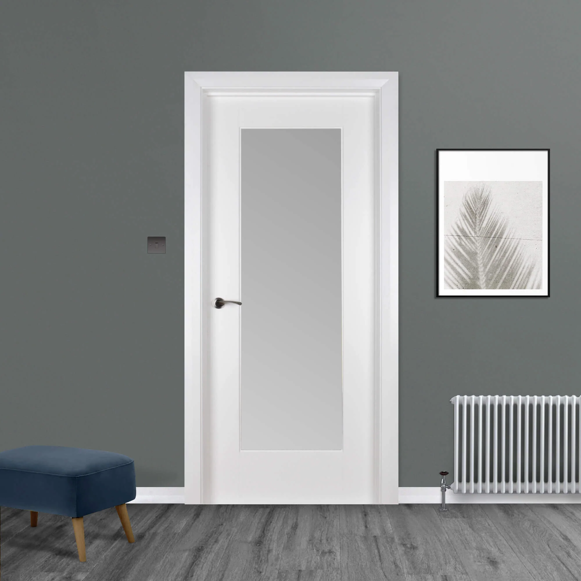 Shaker White Primed 1 Lite Unglazed Door (40mm) - Image 5