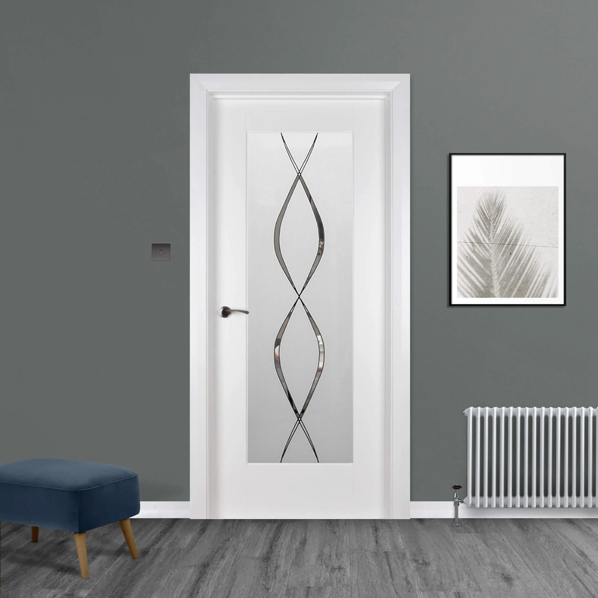 Shaker White Primed 1 Lite Unglazed Door (40mm) - Image 8