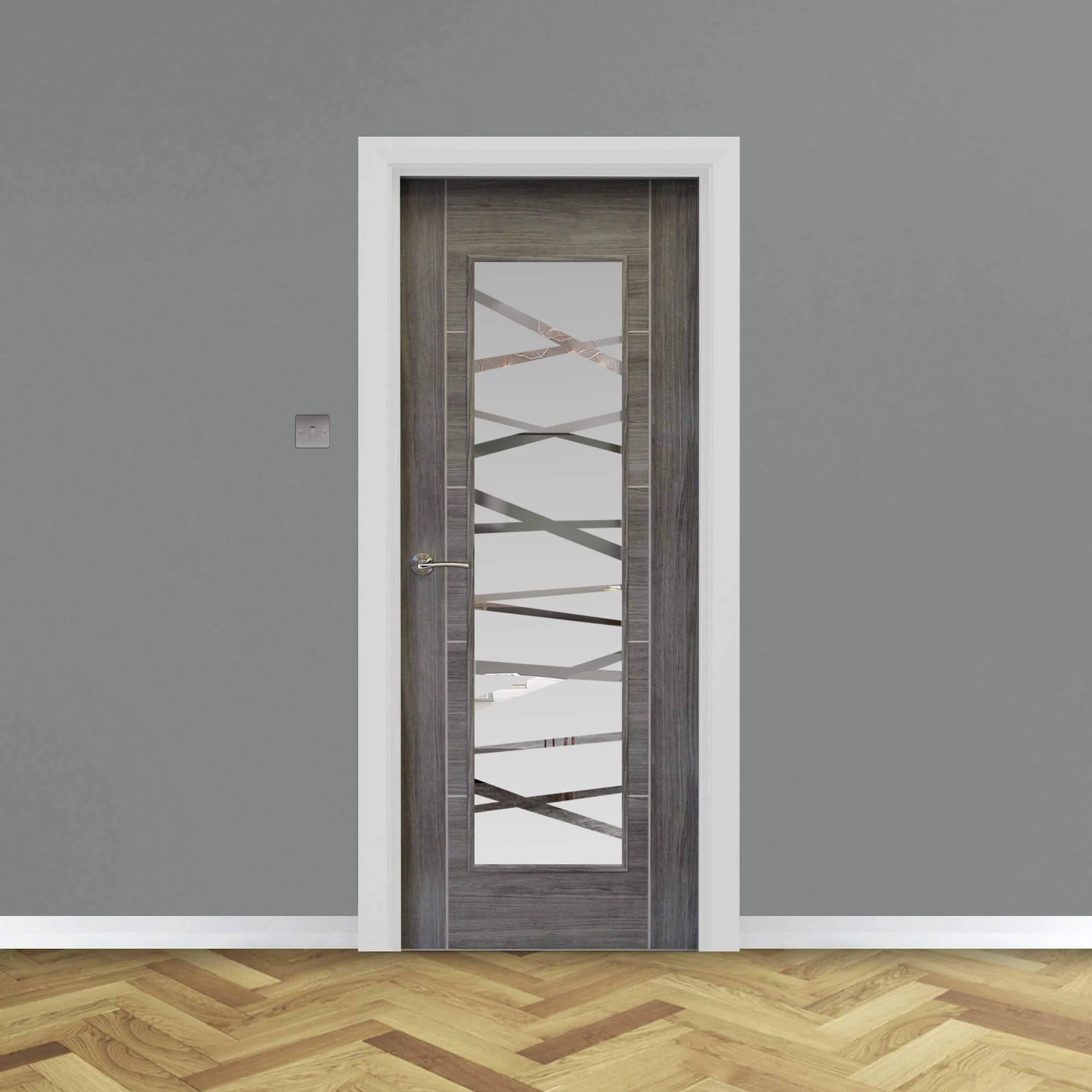 Tigris Granite Grey 1 Lite Unglazed Laminate Door (40mm) - Image 10