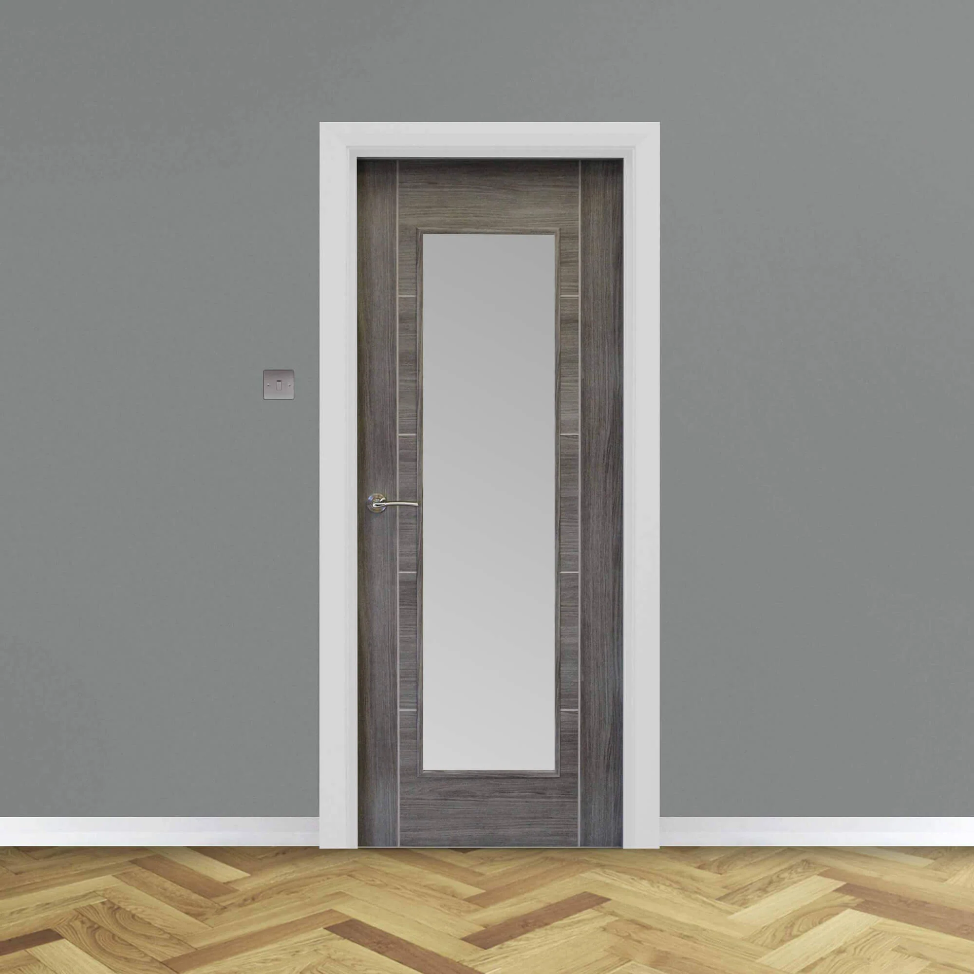 Tigris Granite Grey 1 Lite Unglazed Laminate Door (40mm) - Image 4