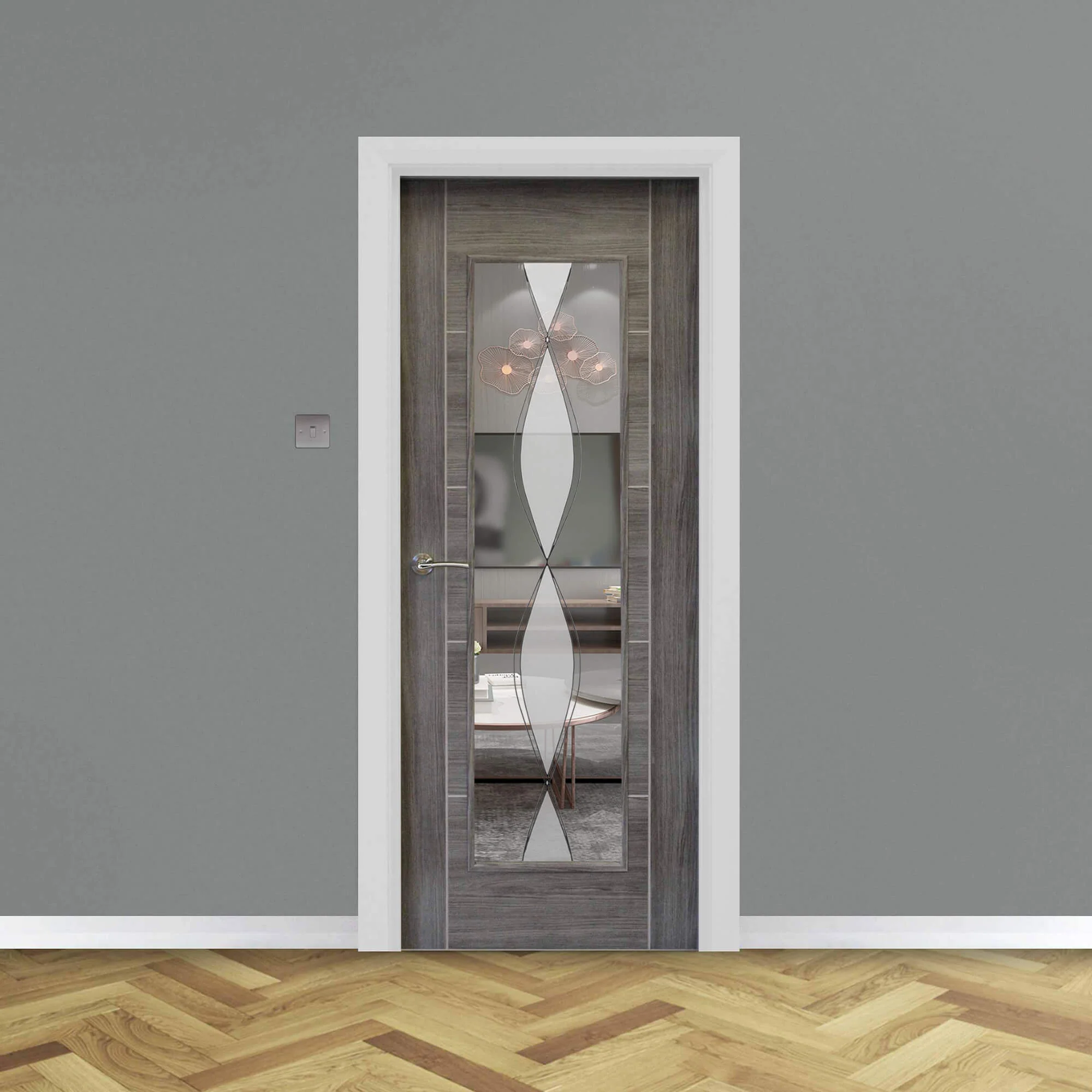 Tigris Granite Grey 1 Lite Unglazed Laminate Door (40mm) - Image 8