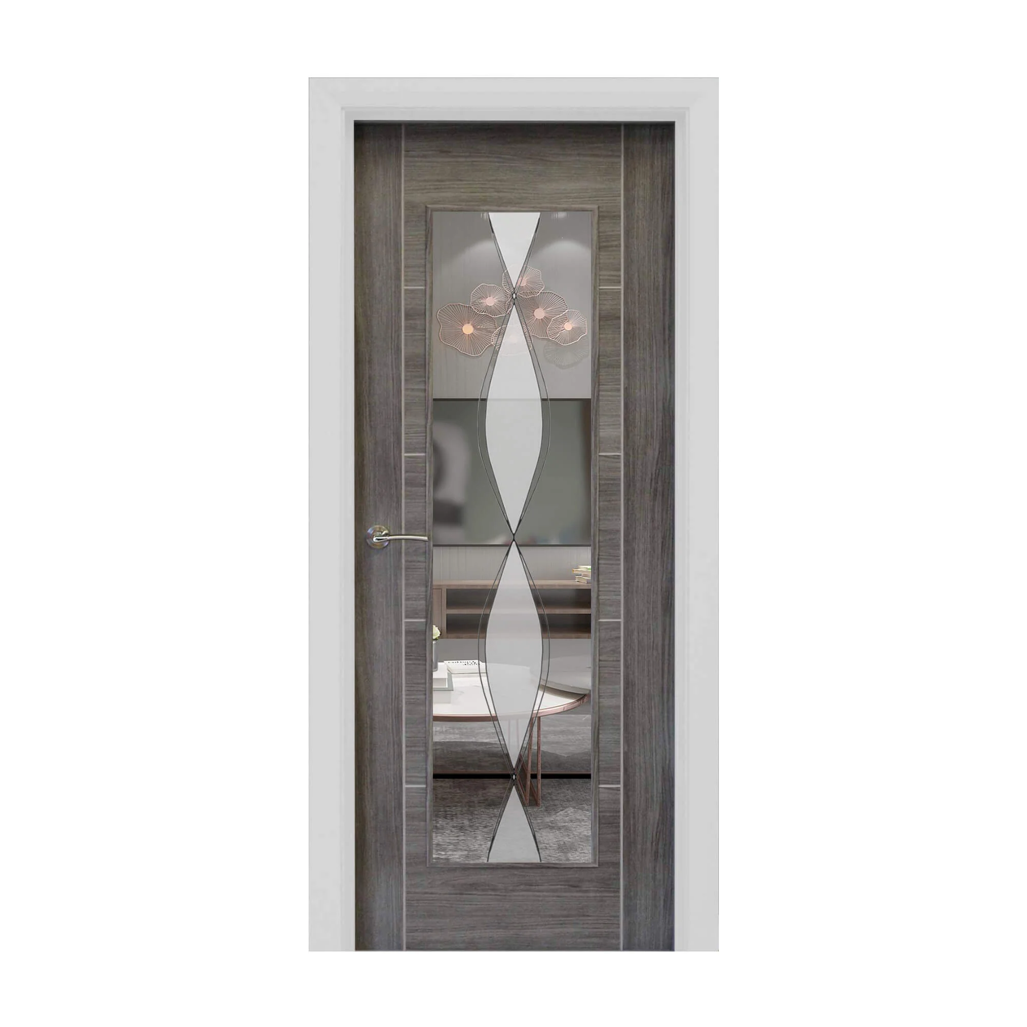 Tigris Granite Grey 1 Lite Unglazed Laminate Door (40mm) - Image 9