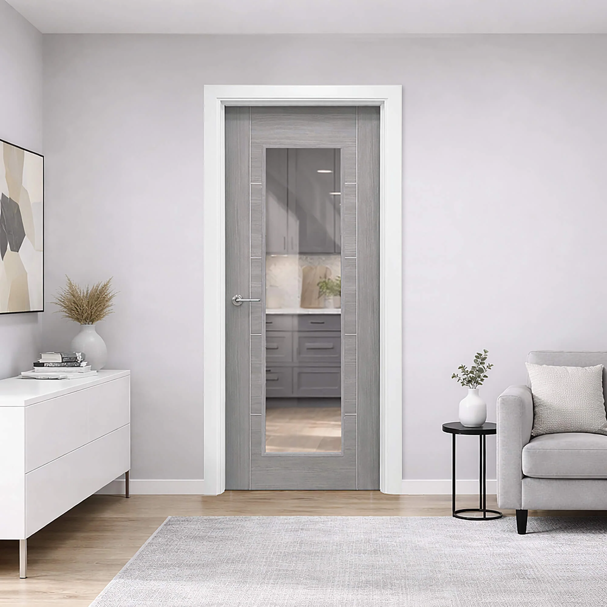 Tigris Lava Grey 1 Lite Unglazed Laminate Door (40mm) - Image 4
