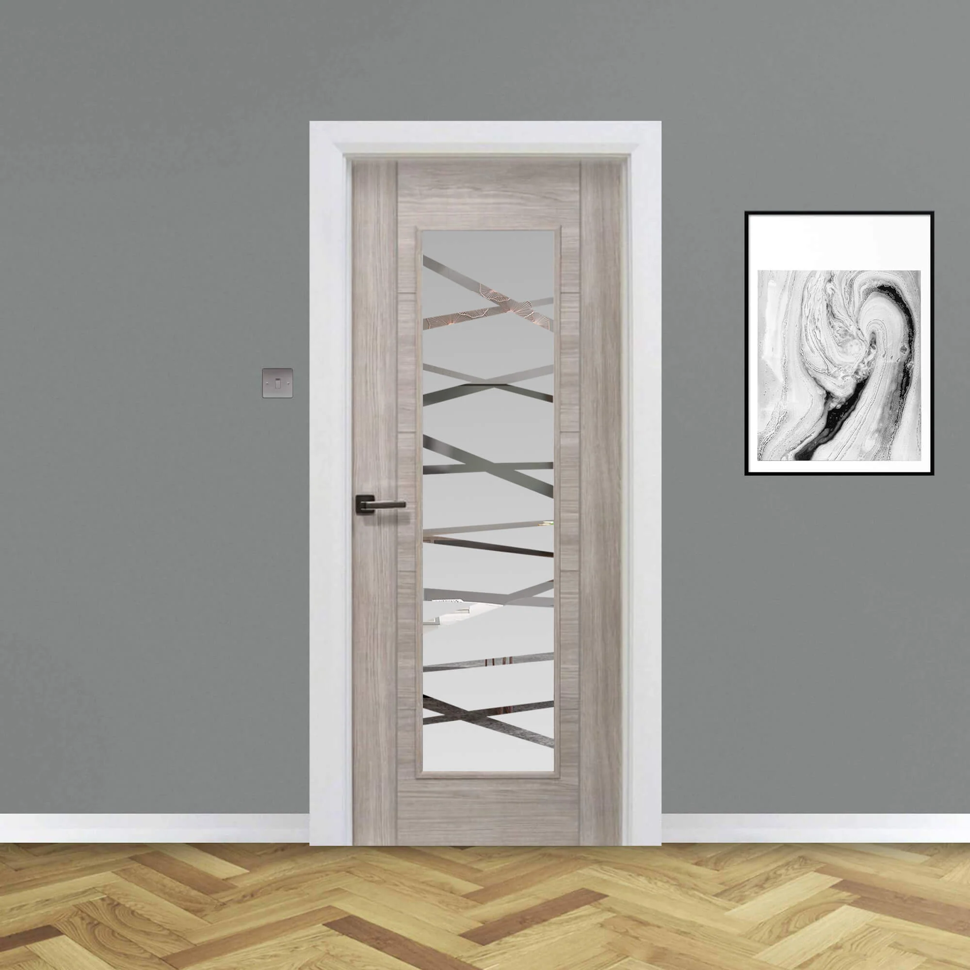 Tigris Stone Grey 1 Lite Unglazed Laminate Door (40mm) - Image 10