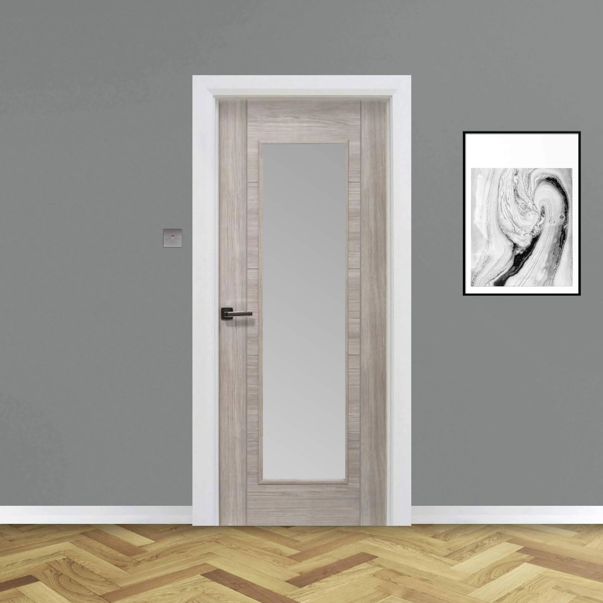 Tigris Stone Grey 1 Lite Unglazed Laminate Door (40mm) - Image 4