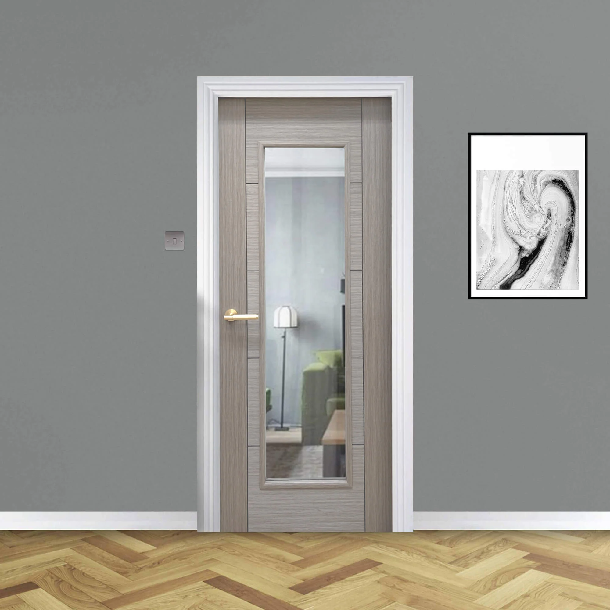Tigris Urban Grey 1 Lite Pre‑Glazed Door (35mm) - Image 3