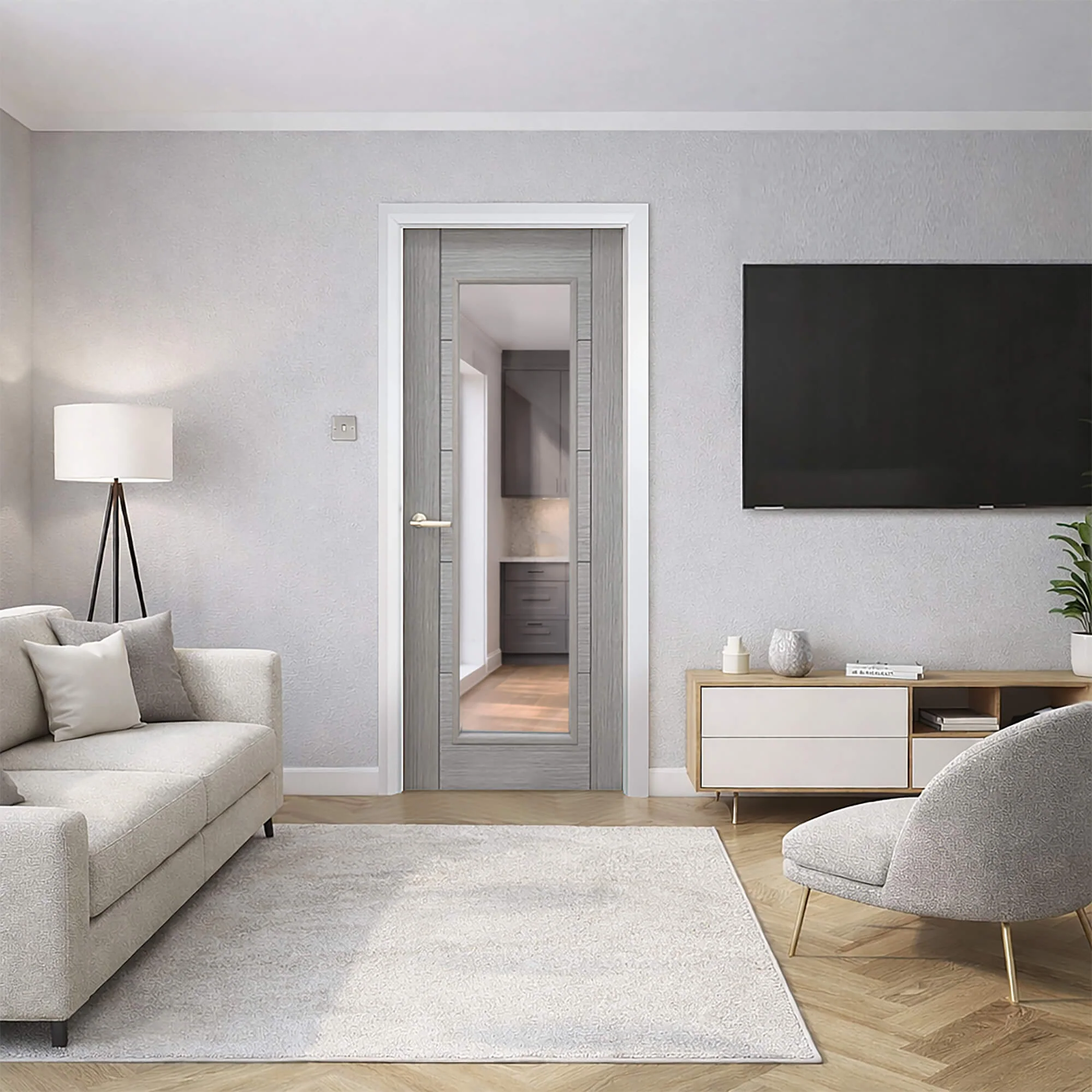 Tigris Urban Grey 1 Lite Pre‑Glazed Door (35mm) - Image 5