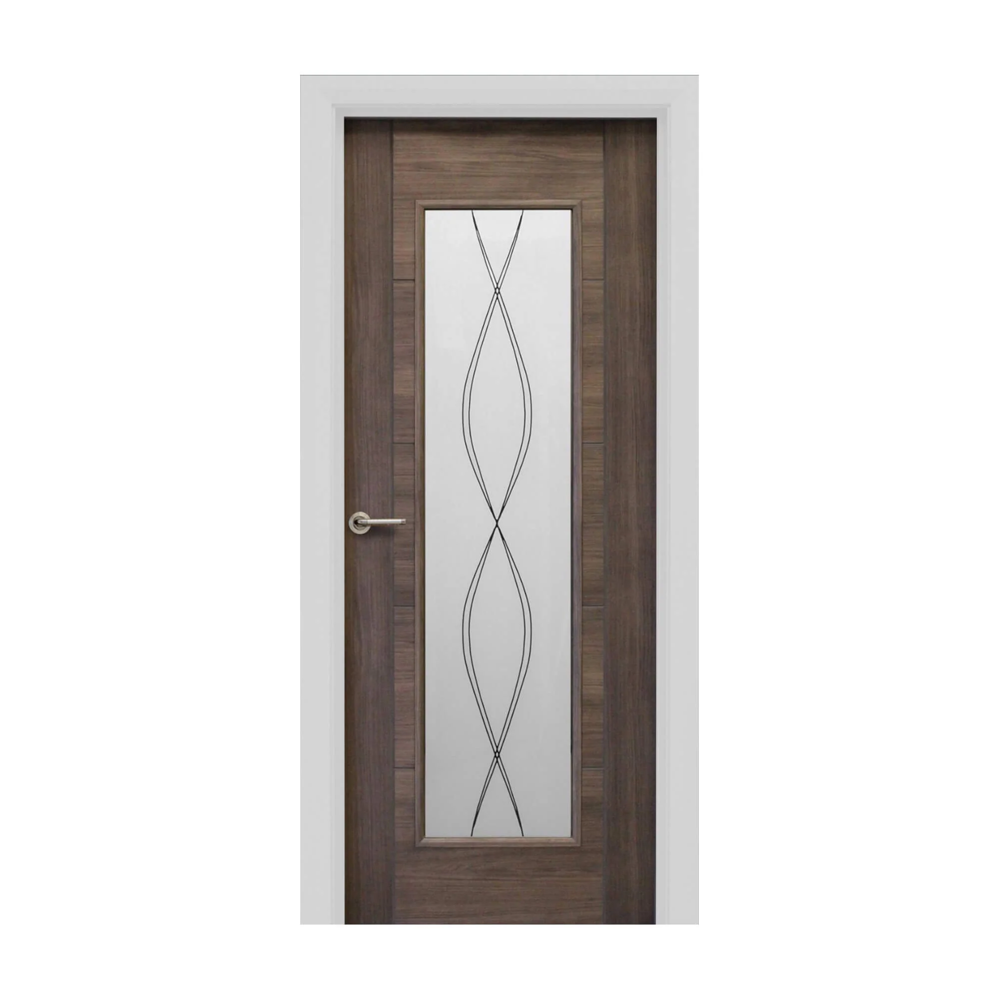 Tigris Walnut 1 Lite Unglazed Laminate Door (40mm) - Image 6