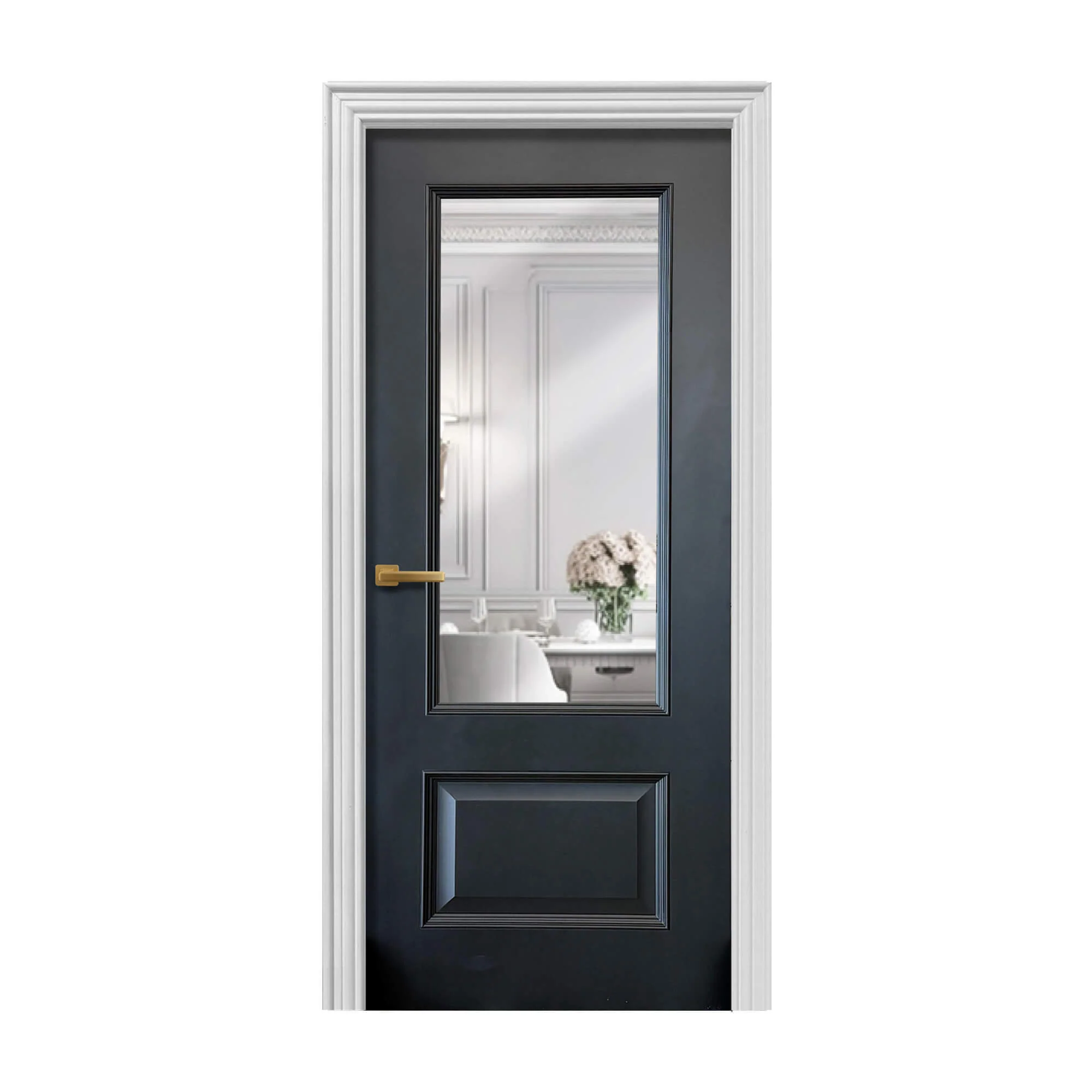 Toledo Black Primer Plus 1 Lite Pre-Glazed Door (35mm) - Image 2