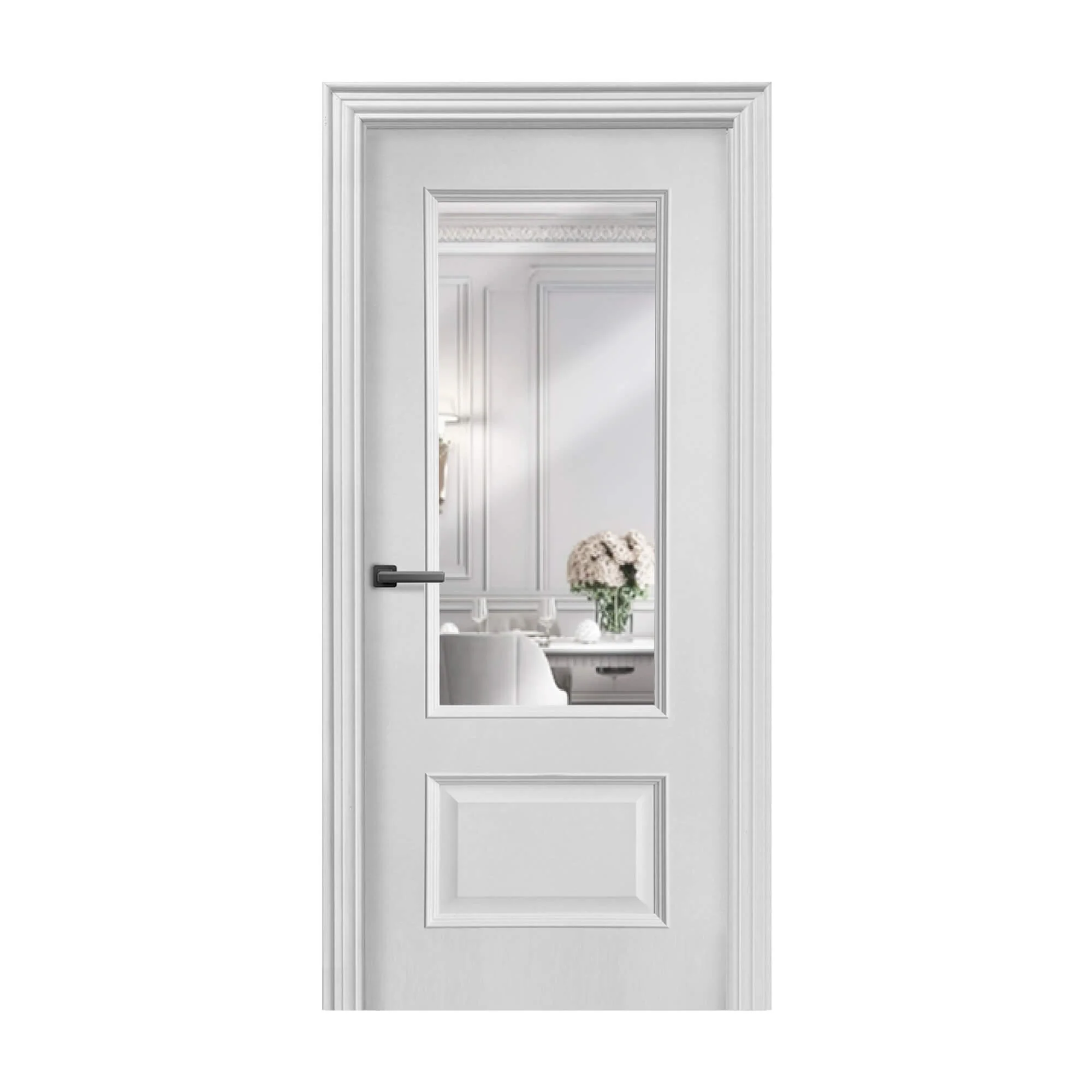Toledo White Primer Plus 1 Lite Pre-Glazed Door (35mm) - Image 2