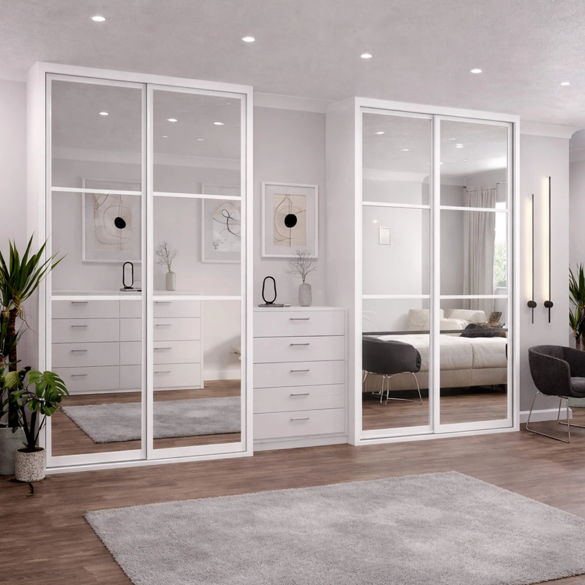 White Framed Mirror Doors - Image 4