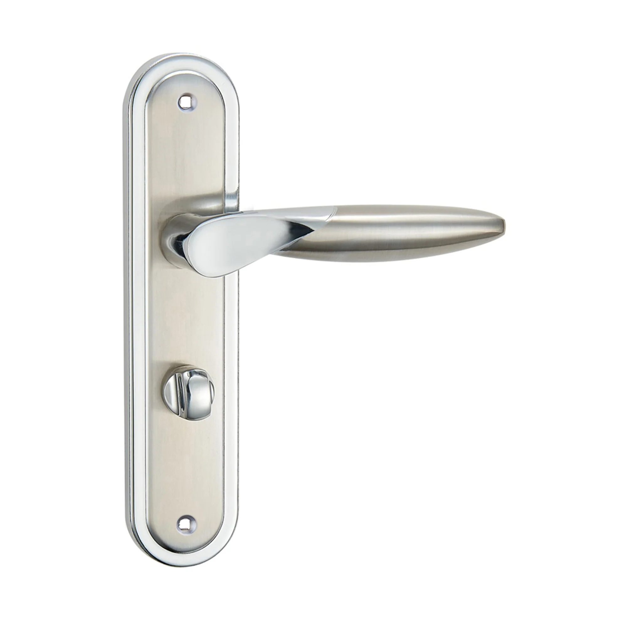 Zeus Nickel Brushed & Polished Chrome Backplate Handle - Image 3